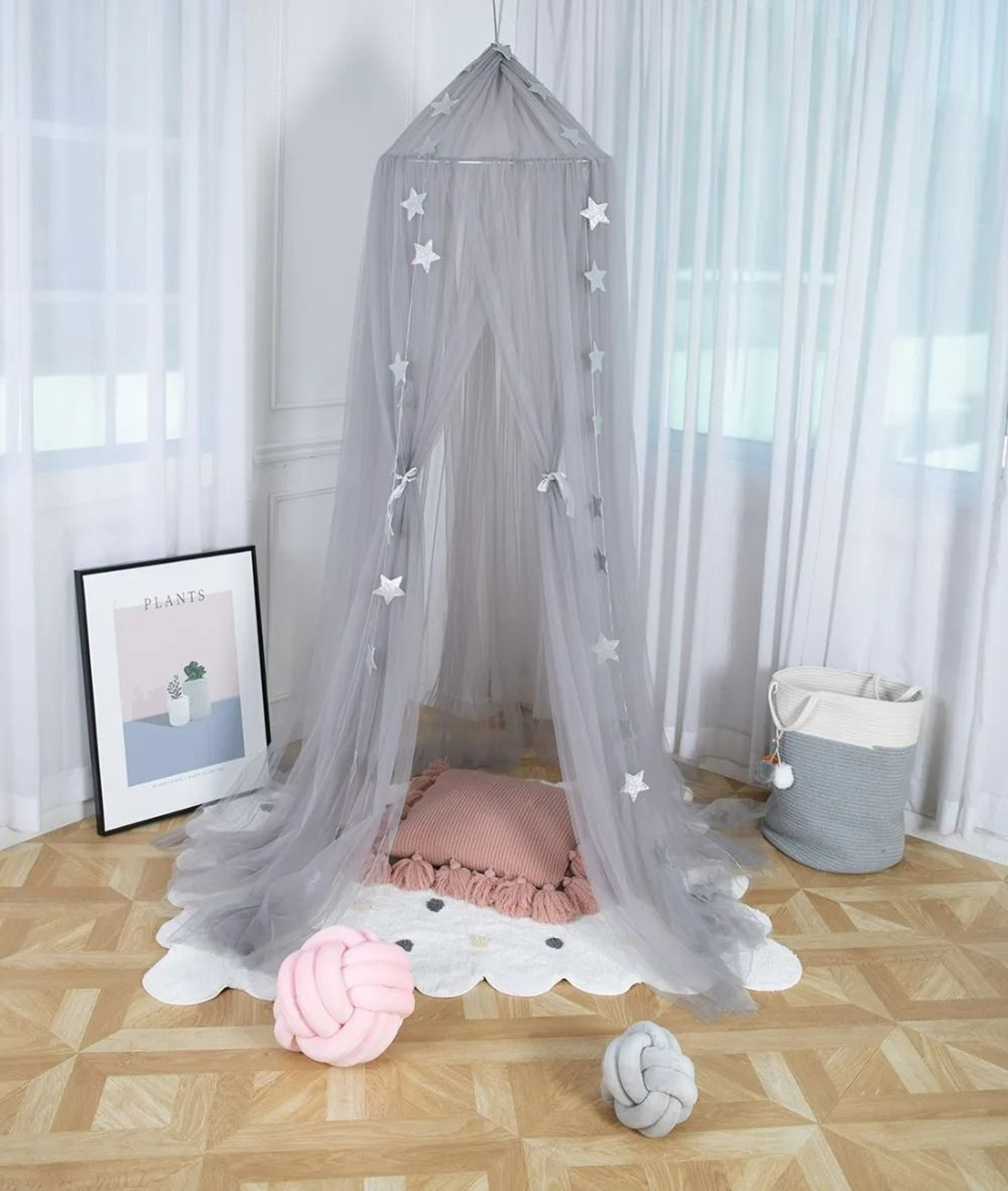 DreamCrown Princess Canopy Mosquito Net 7 Layer Dome Bed Curtain For Kids 3