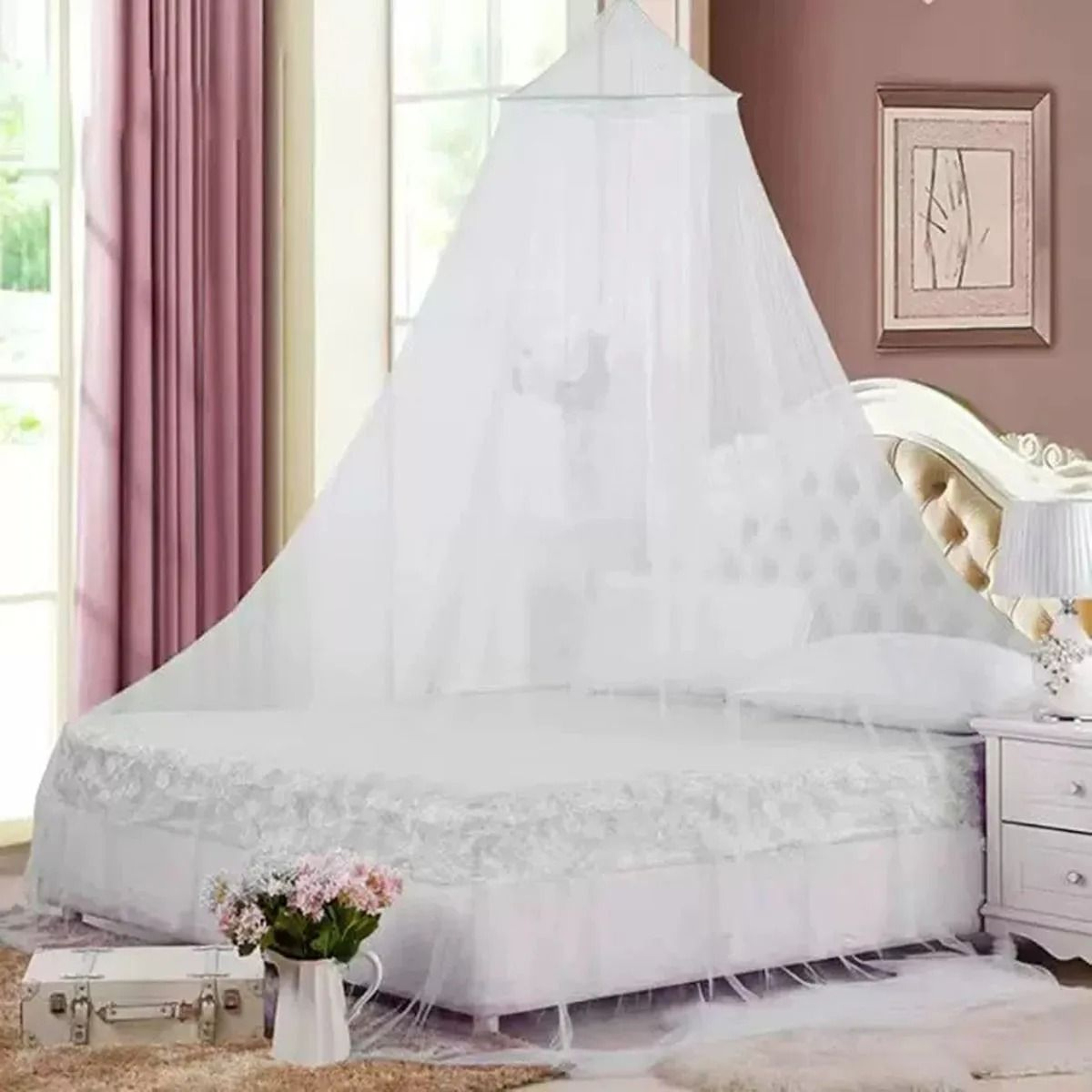 CloudDrape Hanging Dome Mosquito Net Canopy For Double Bed 8