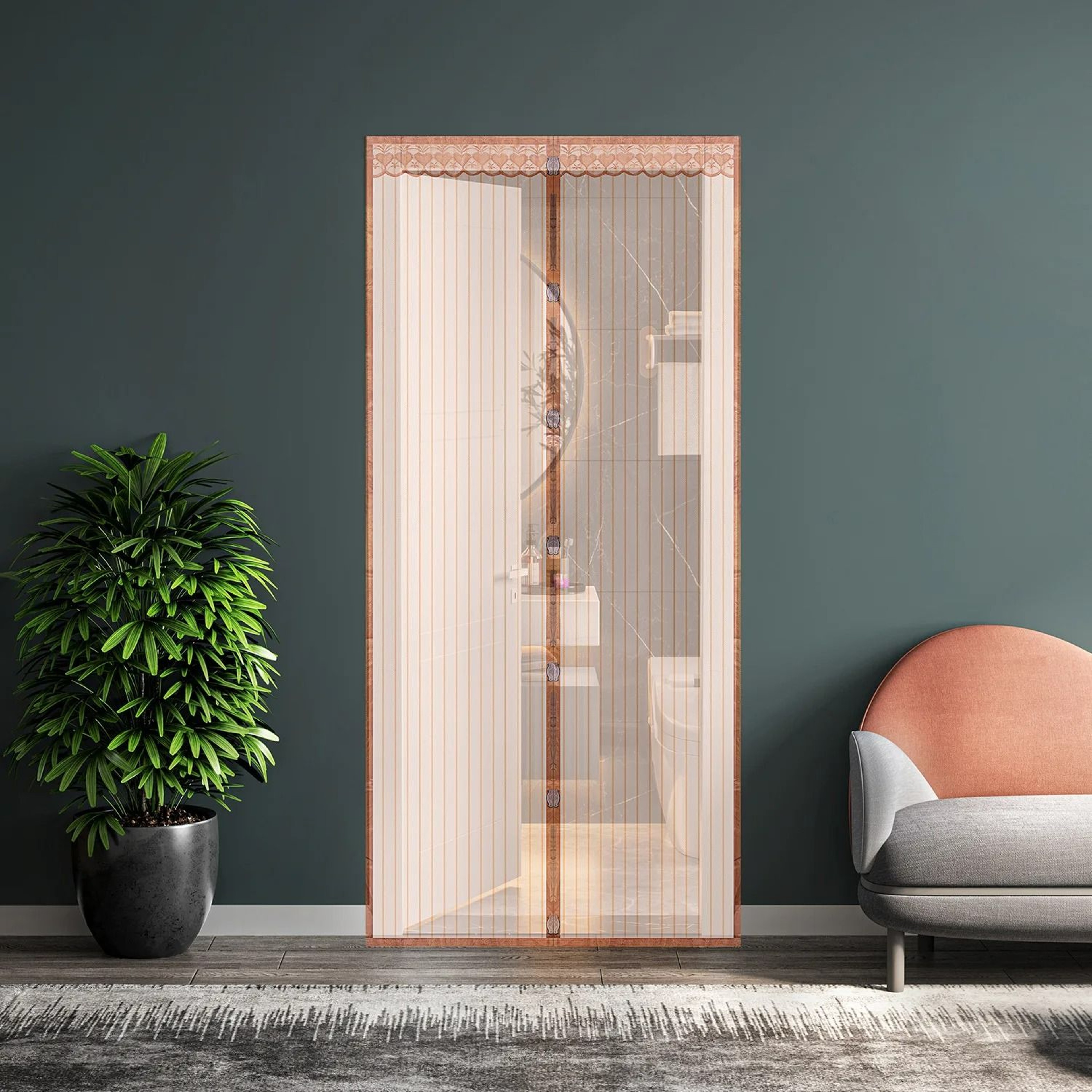 BreezeSeal Magnetic Mesh Screen Door Mosquito Proof Automatic Closing Curtain 10
