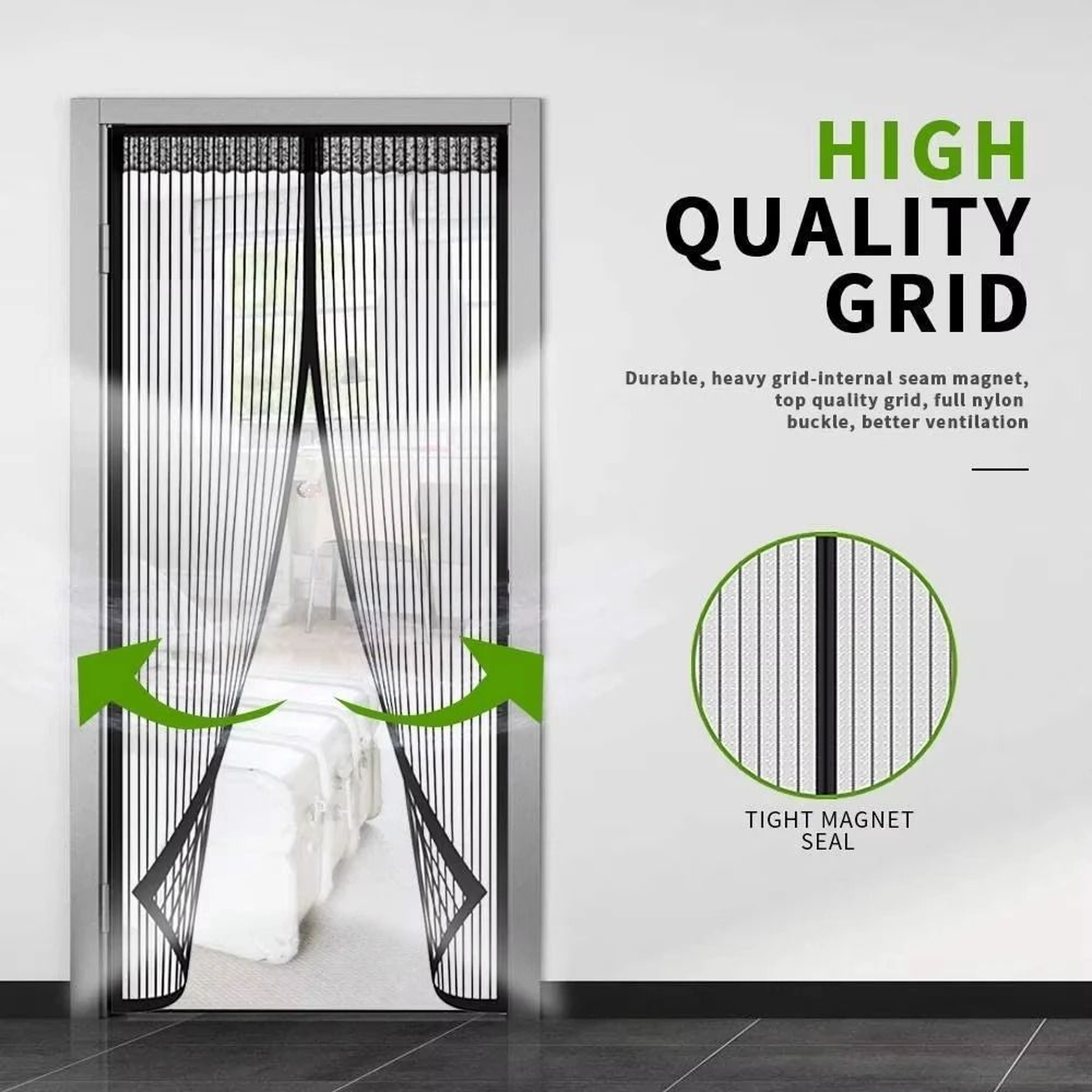 MagnaBreeze No Punch Magnetic Screen Door Automatic Closing Mosquito Curtain 0