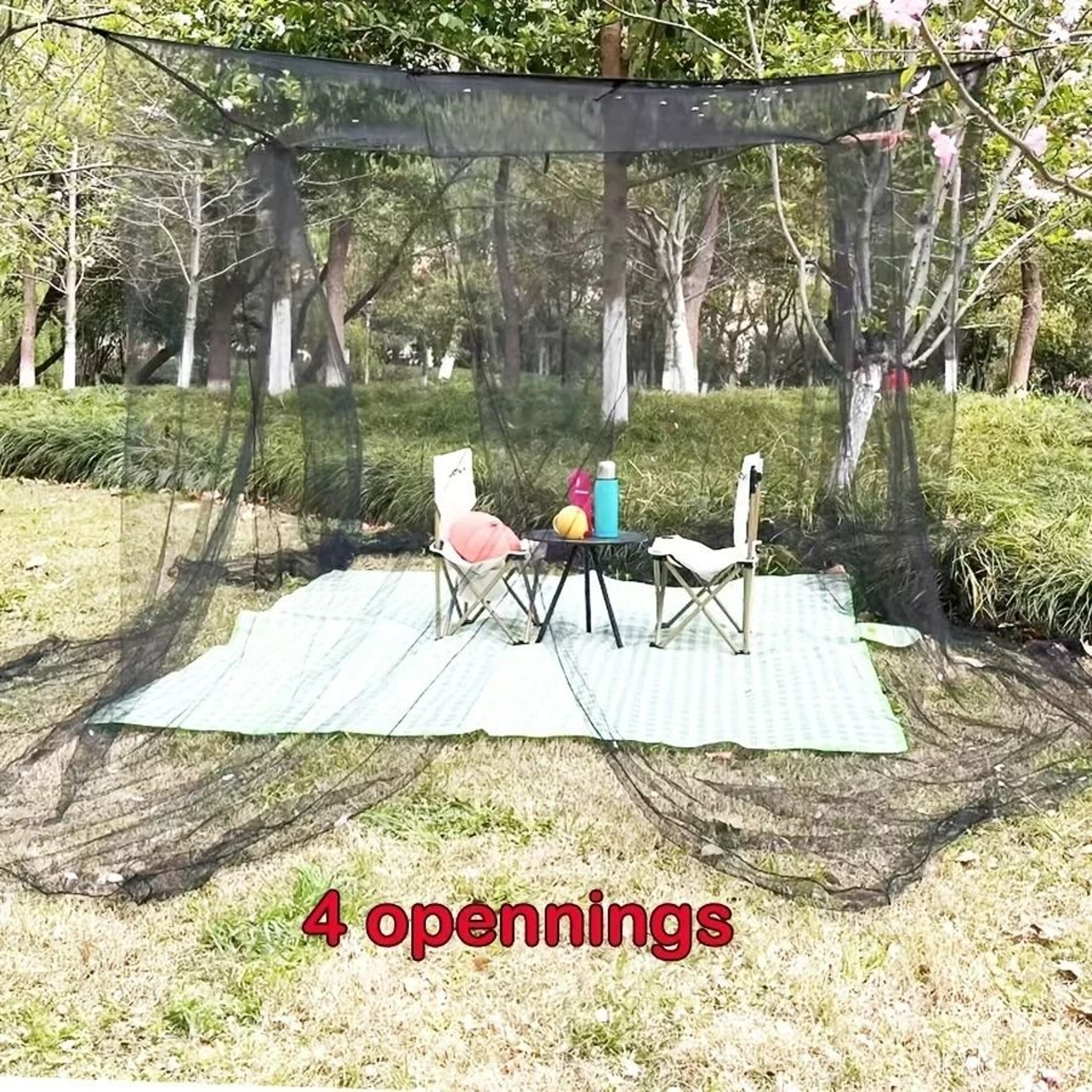 GrandShield Extra Large 4 Opening Mosquito Net Canopy For Beds And Camping 5