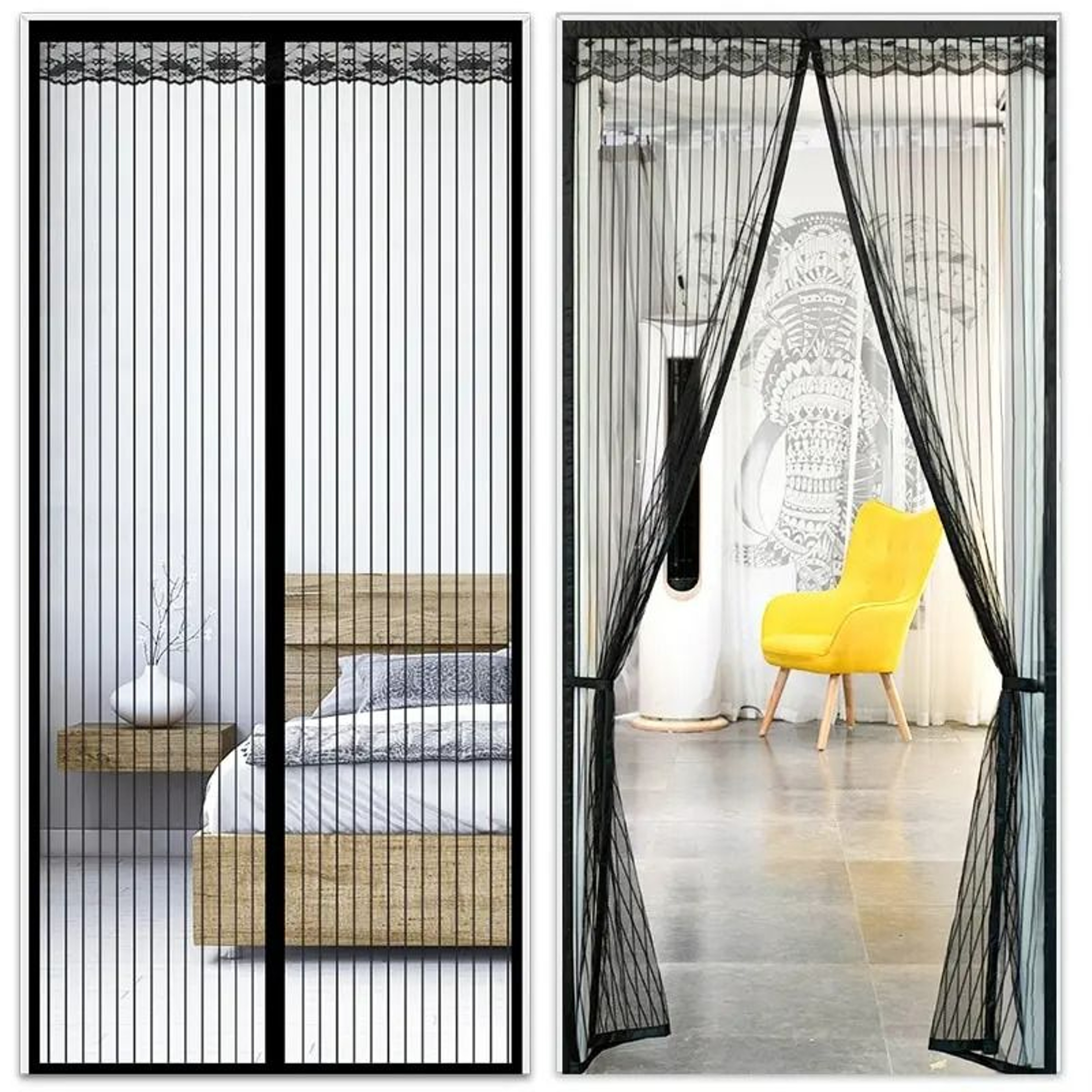 Automatic Closing Magnetic Mesh Door Curtain 3