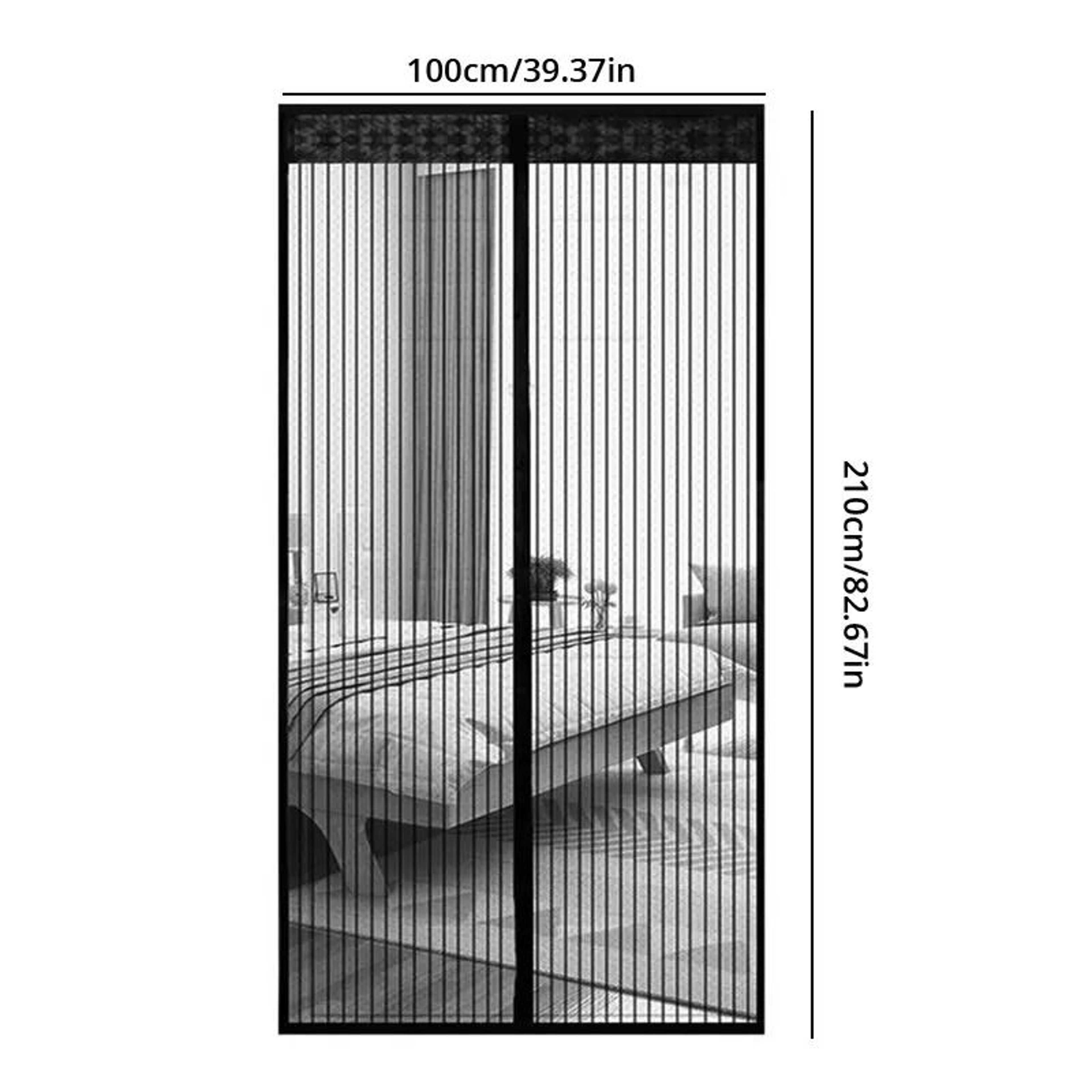 Automatic Closing Magnetic Mesh Door Curtain 5