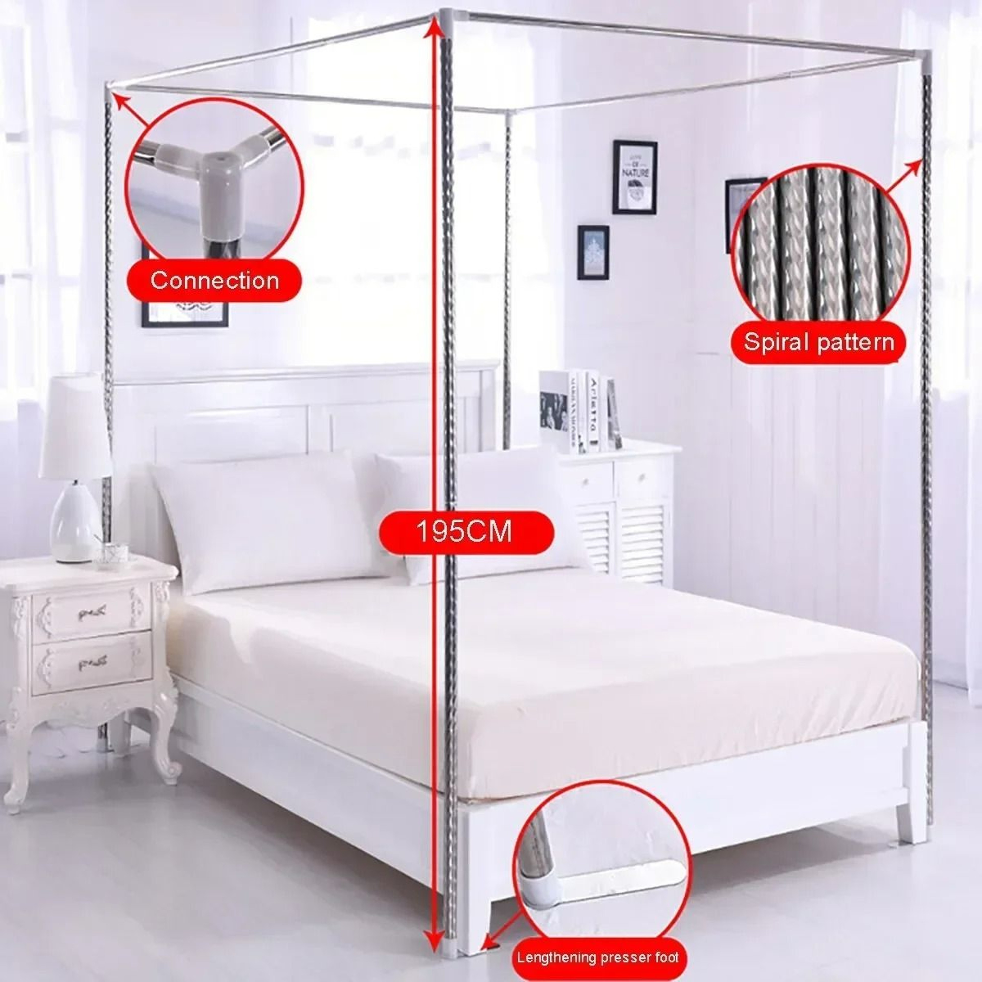 Stainless Steel Four Corner Bed Canopy Frame 8