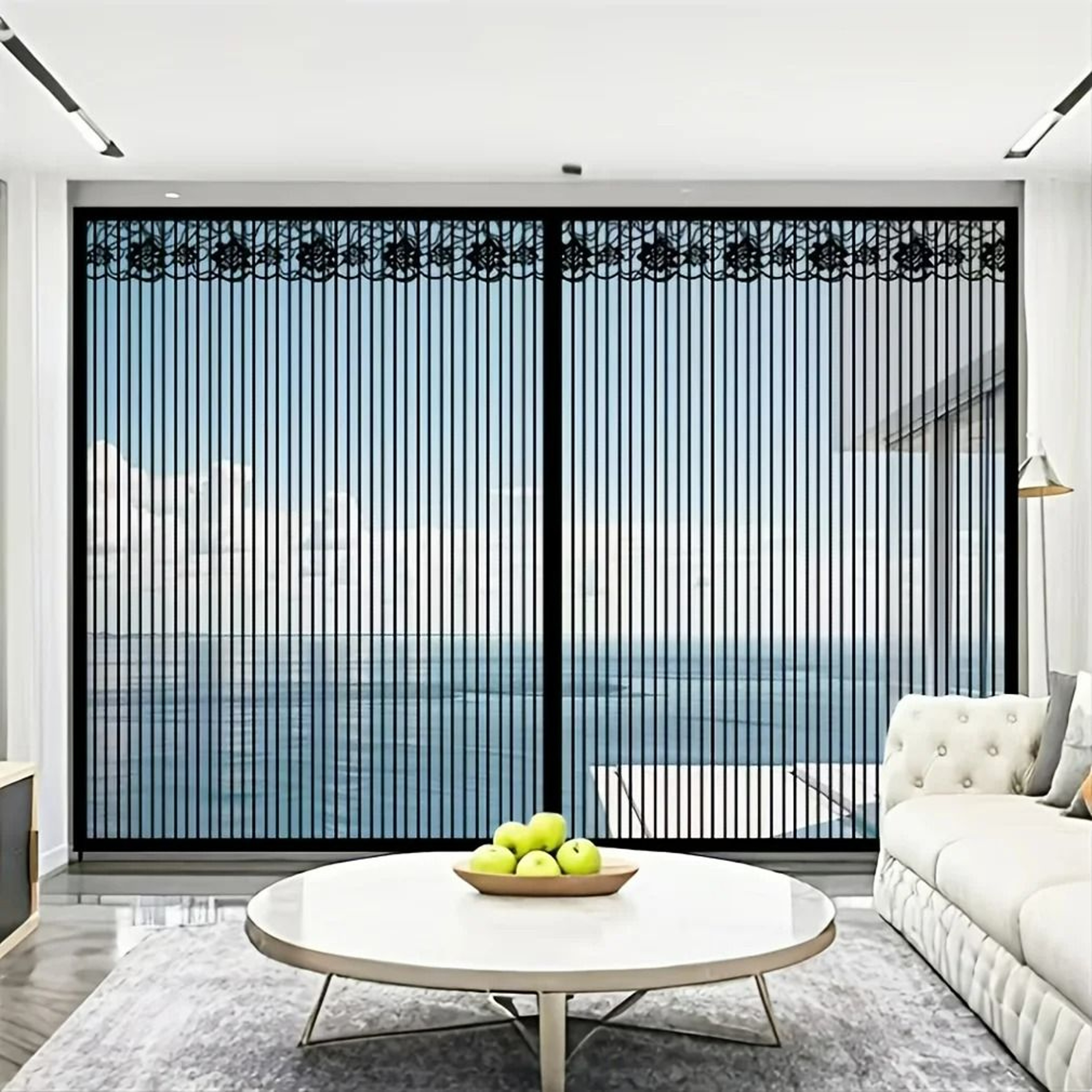 Extra Large Striped Automatic Magnetic Screen Door 4