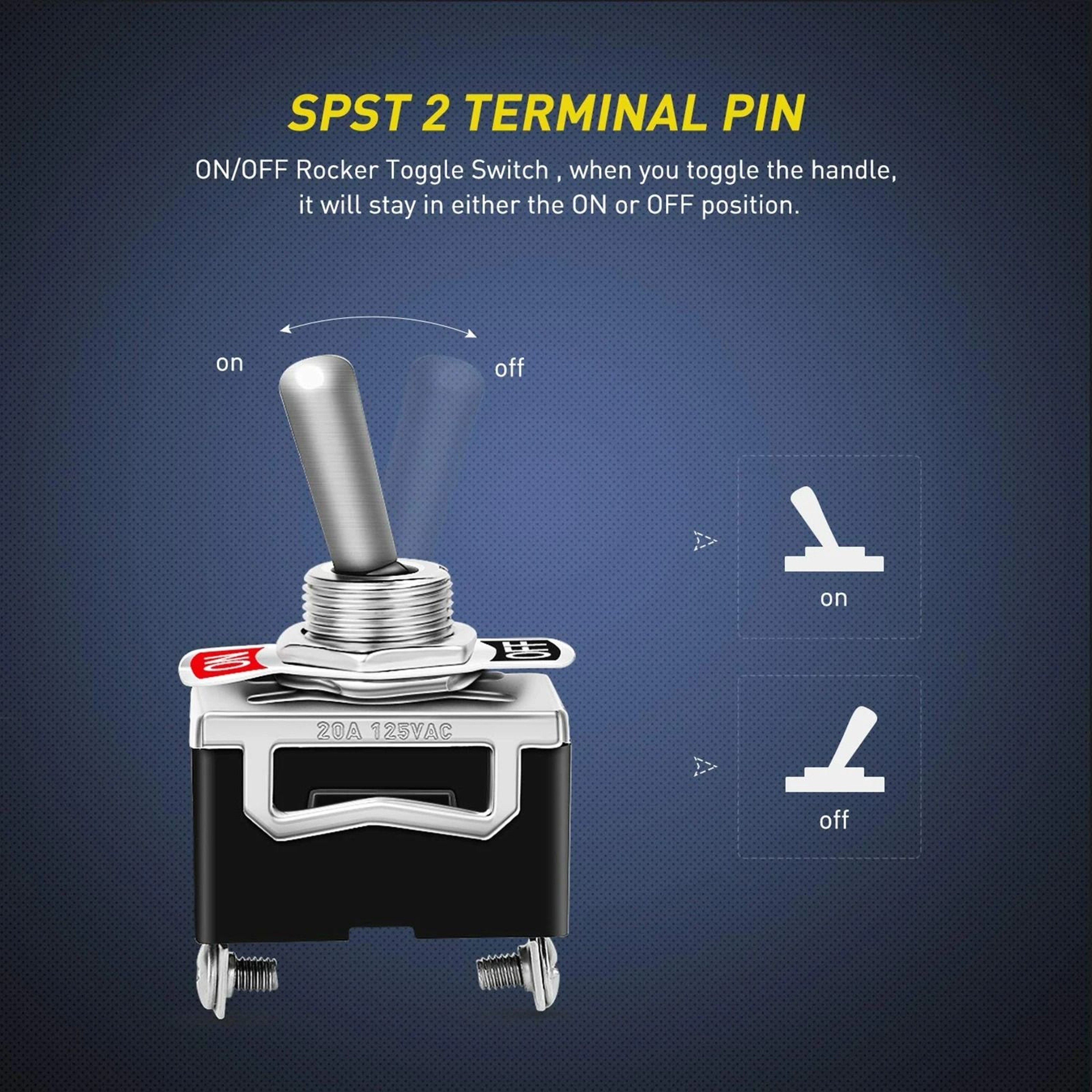 Heavy Duty Waterproof SPST Toggle Switch 2