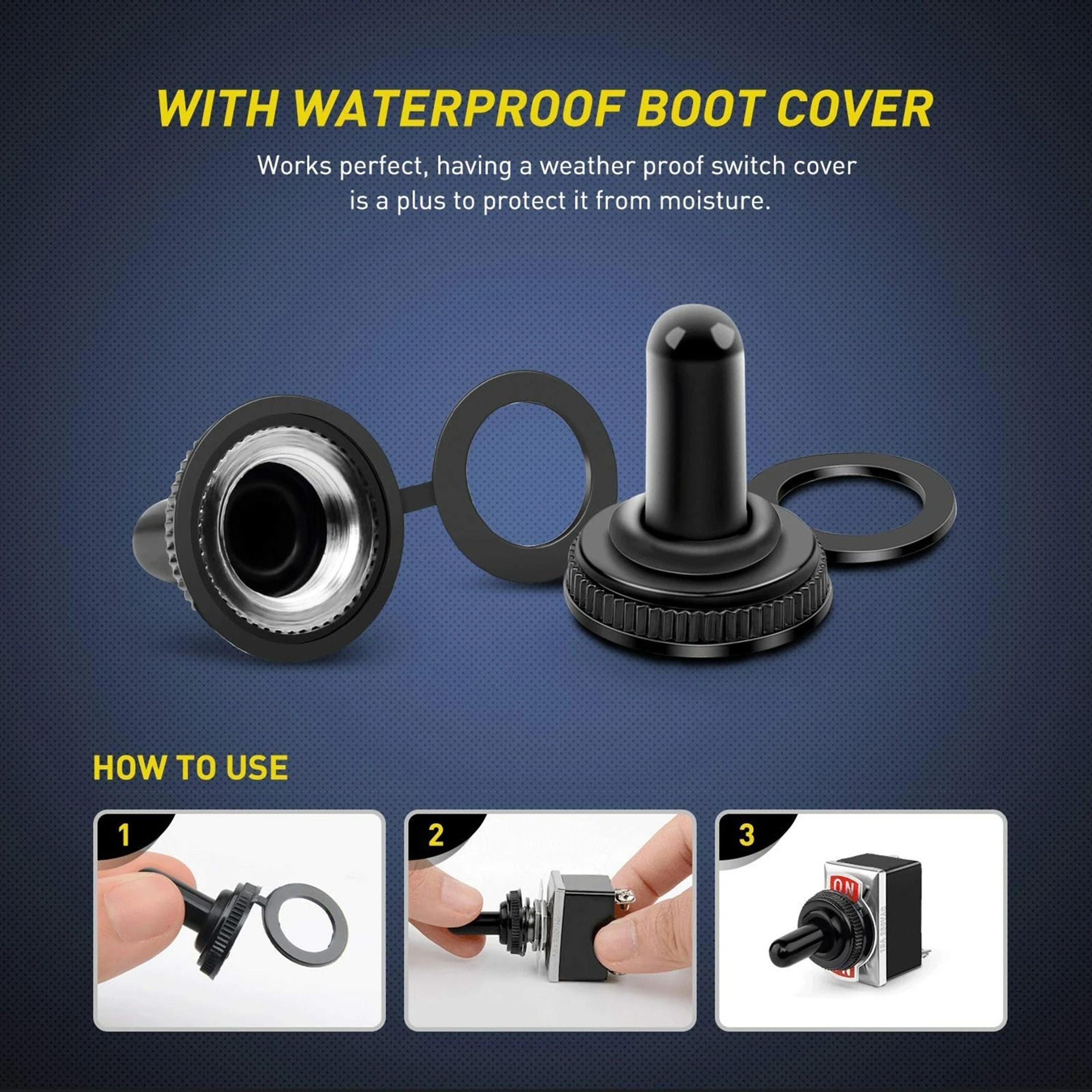 Heavy Duty Waterproof SPST Toggle Switch 4