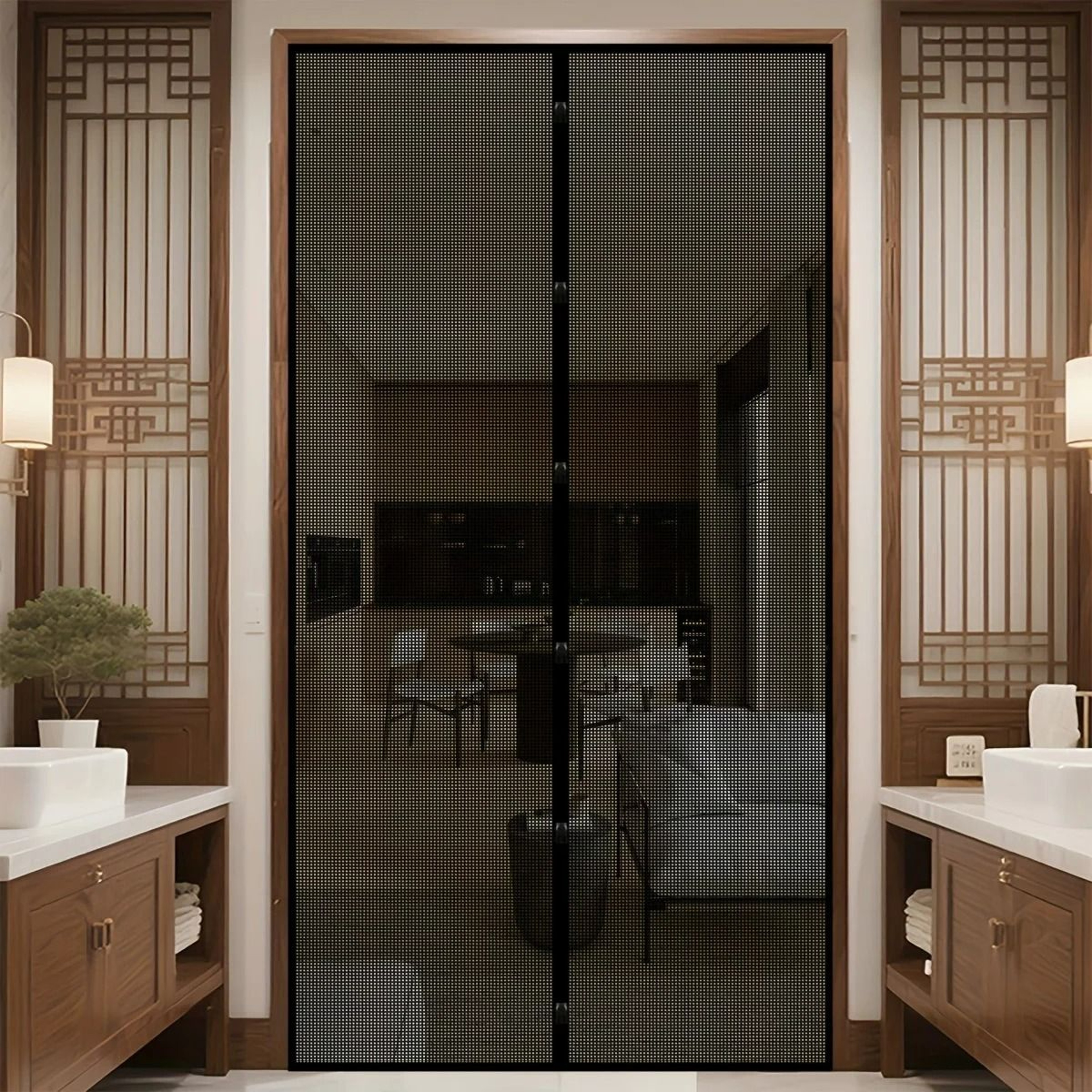 Easy Fit Self Closing Magnetic Mesh Curtain 2