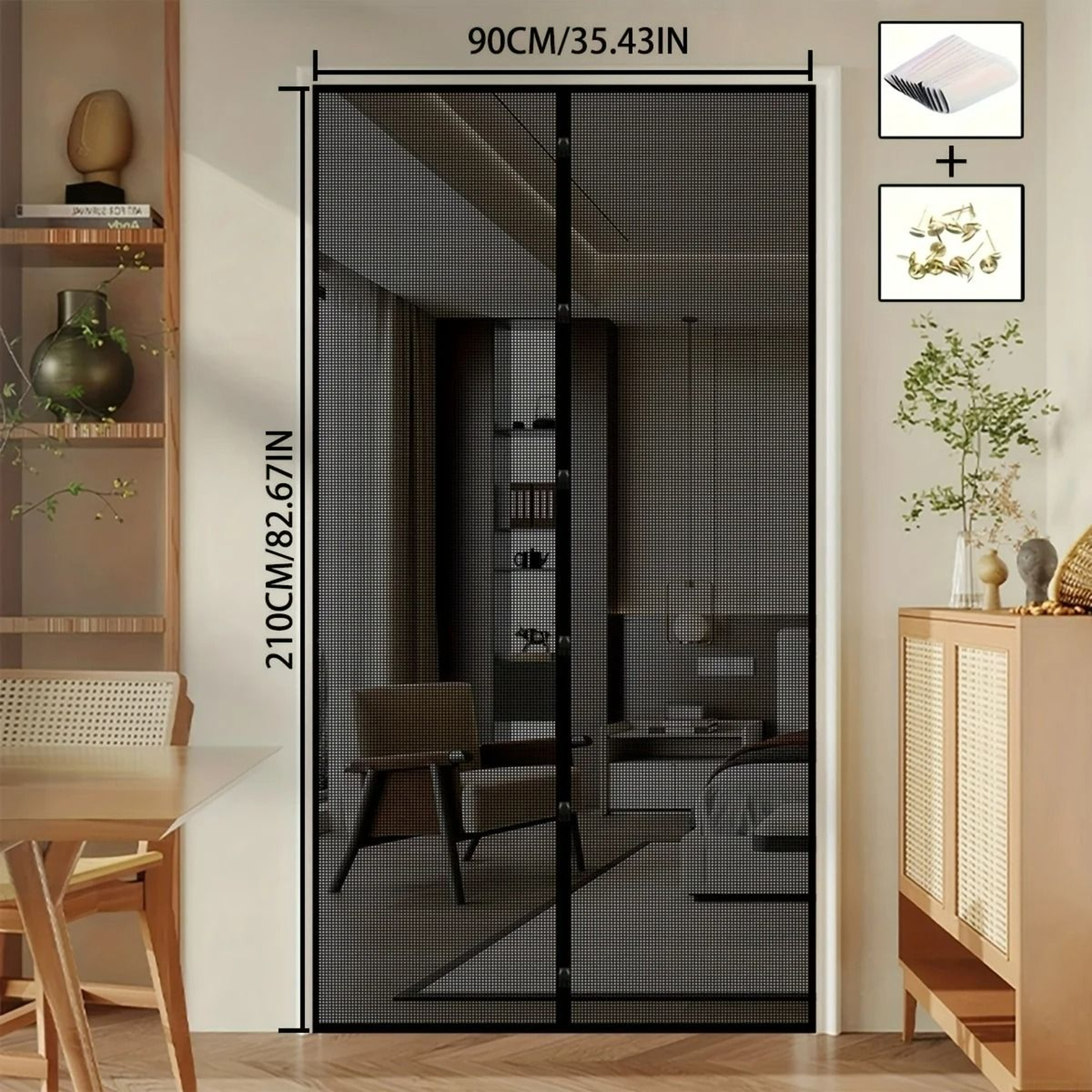Easy Fit Self Closing Magnetic Mesh Curtain 9