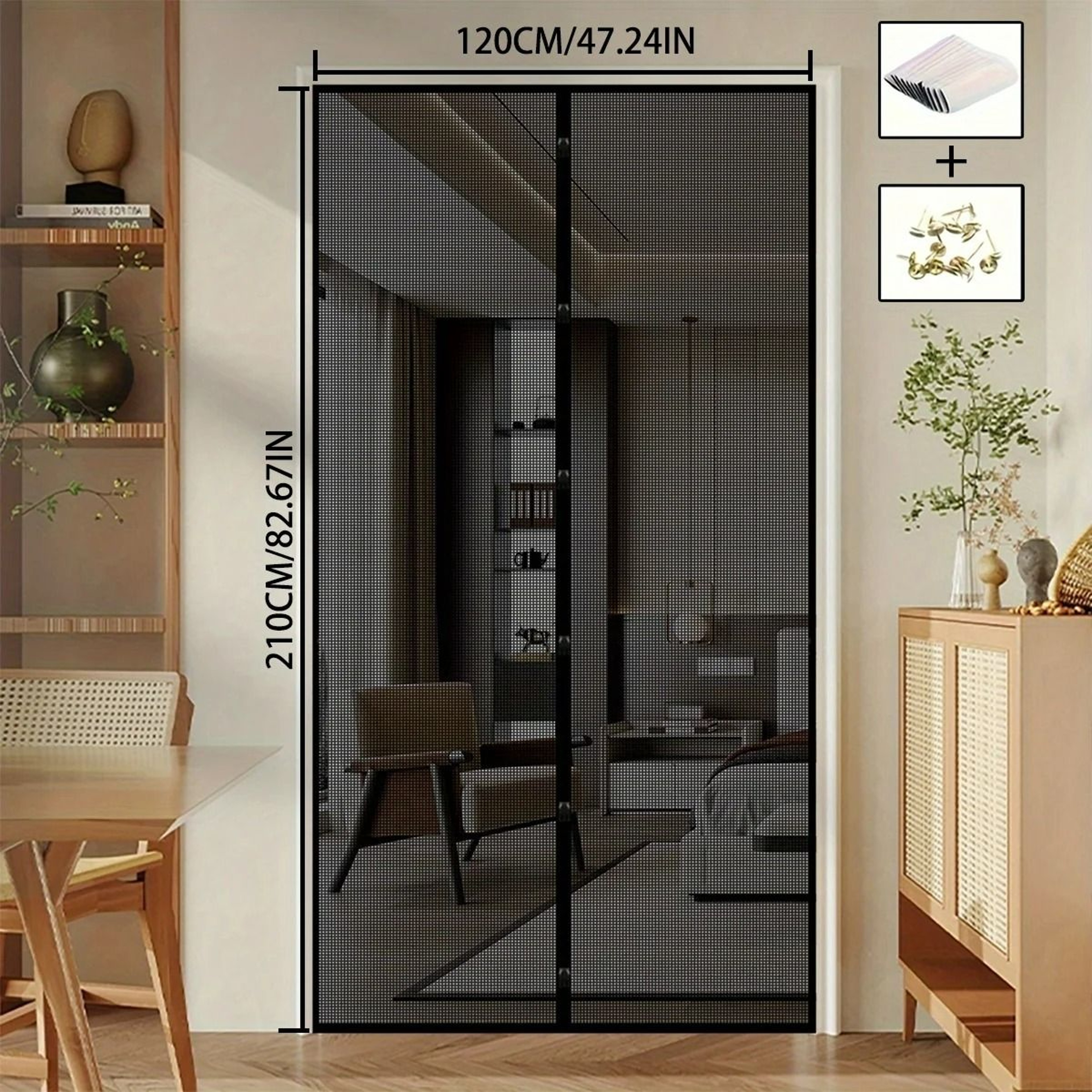 Easy Fit Self Closing Magnetic Mesh Curtain 11