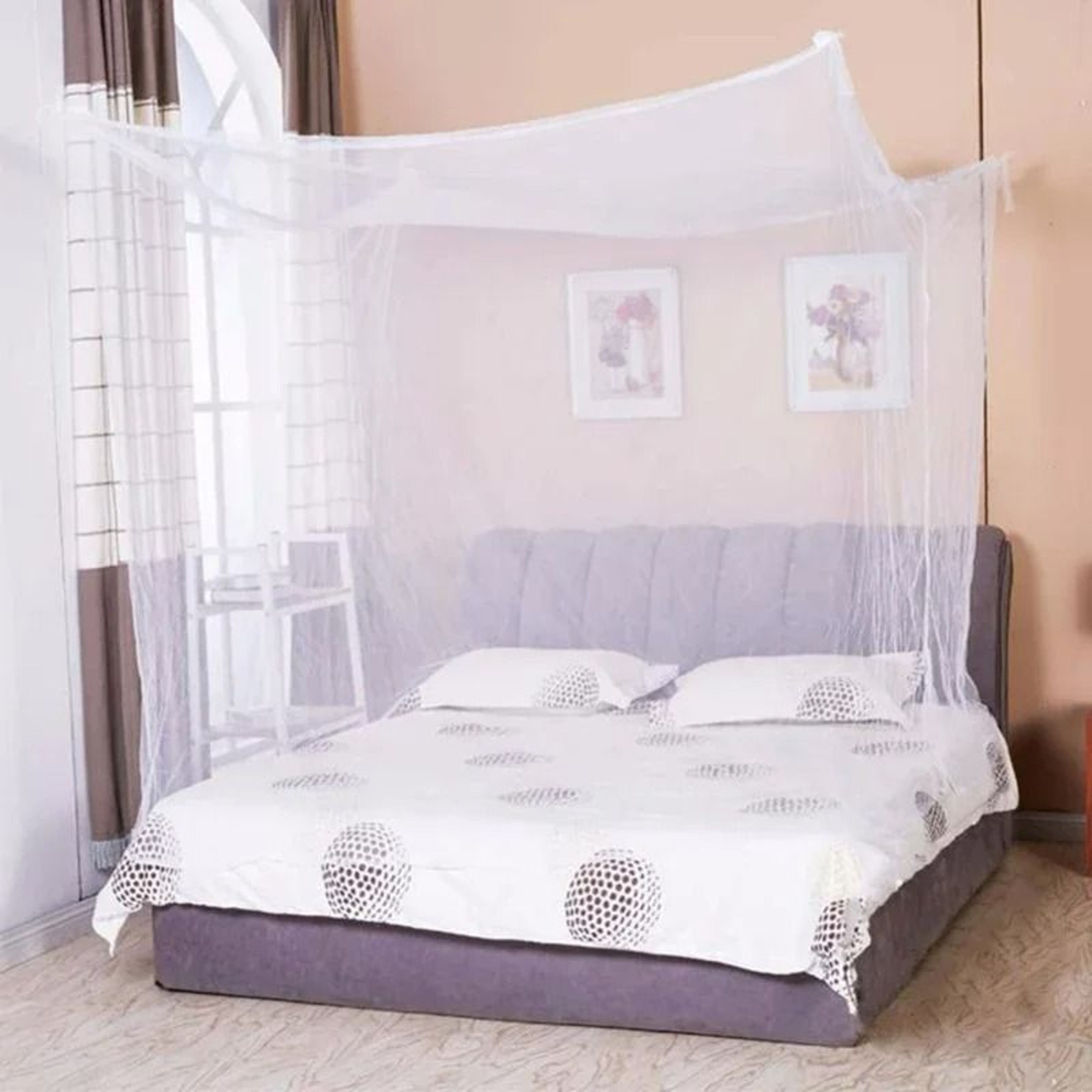 Romantic Four Corner Lace Bed Canopy Net 3