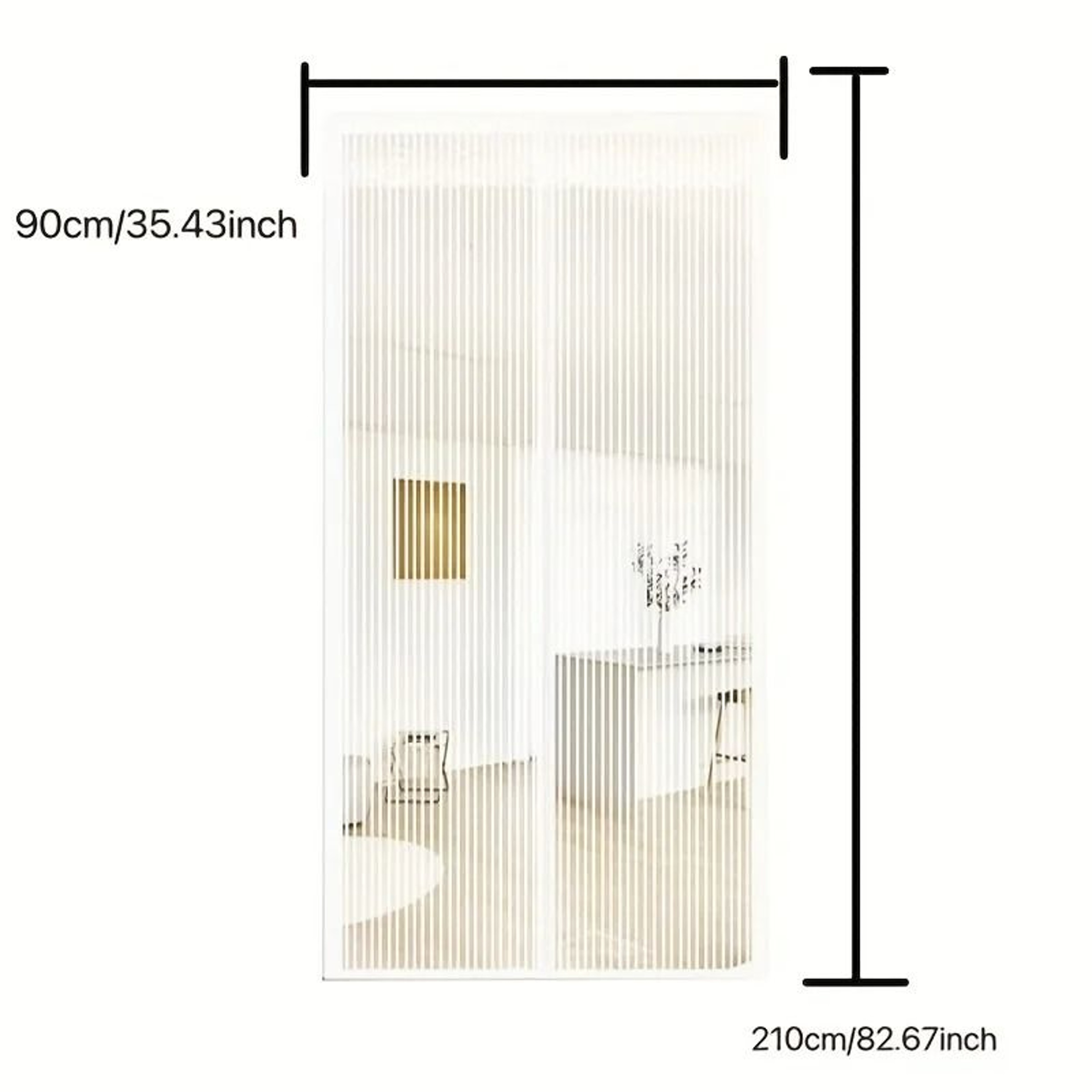 Magnetic Mesh Door Screen With White Stripe Design 5