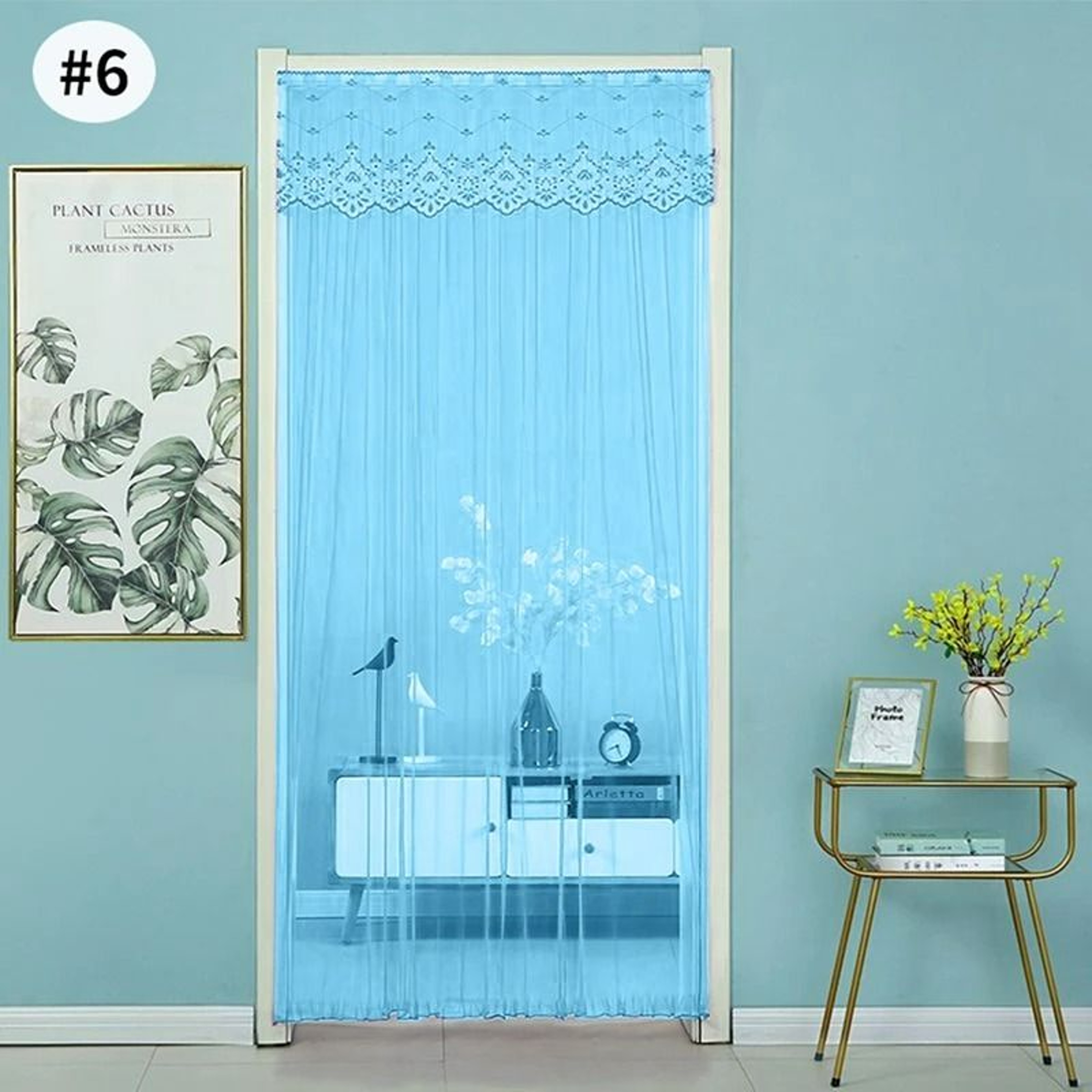 Decorative Lace Insect Screen Door Curtain 11