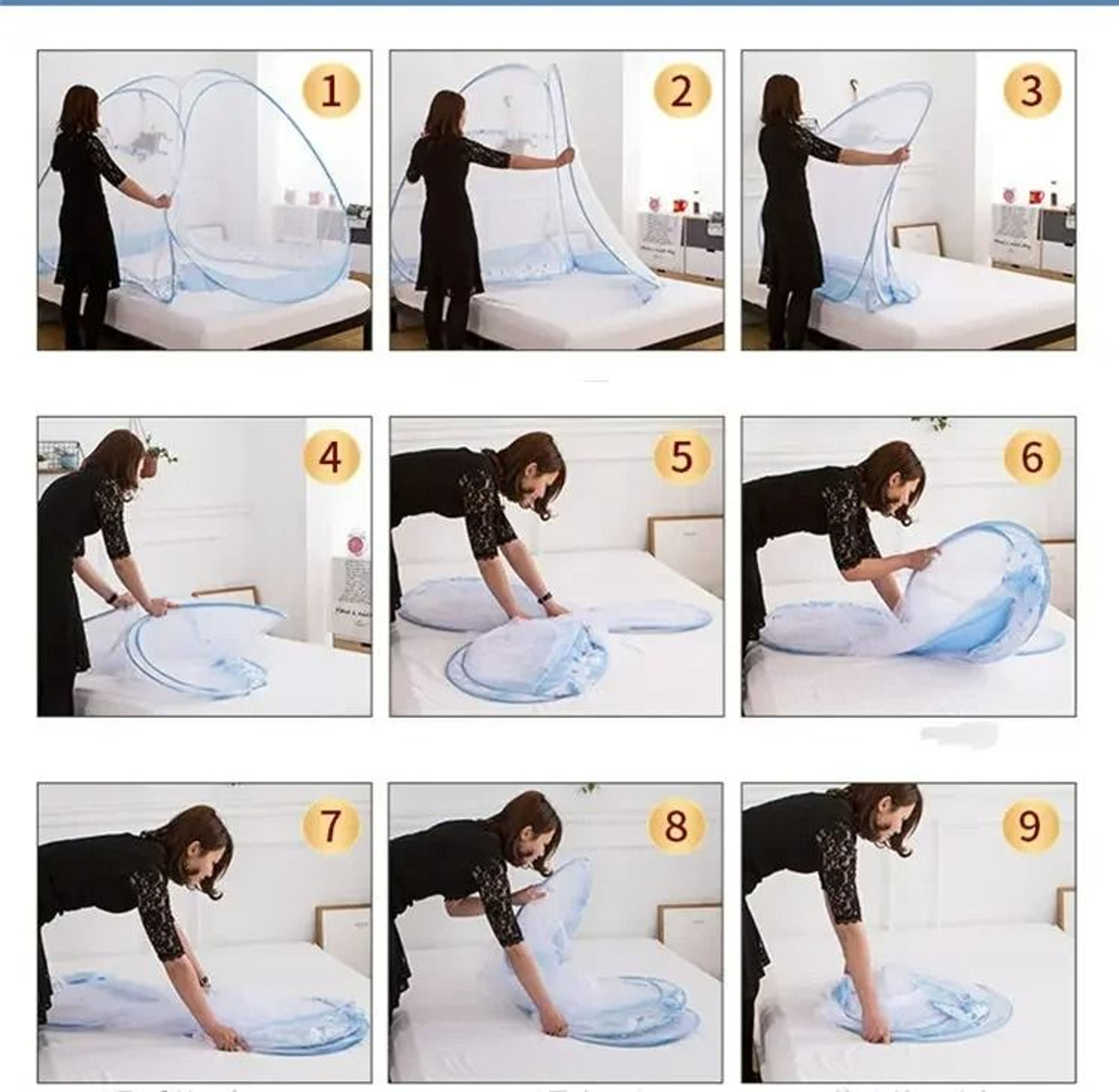 Portable Yurt Style Foldable Bed Mosquito Net 3