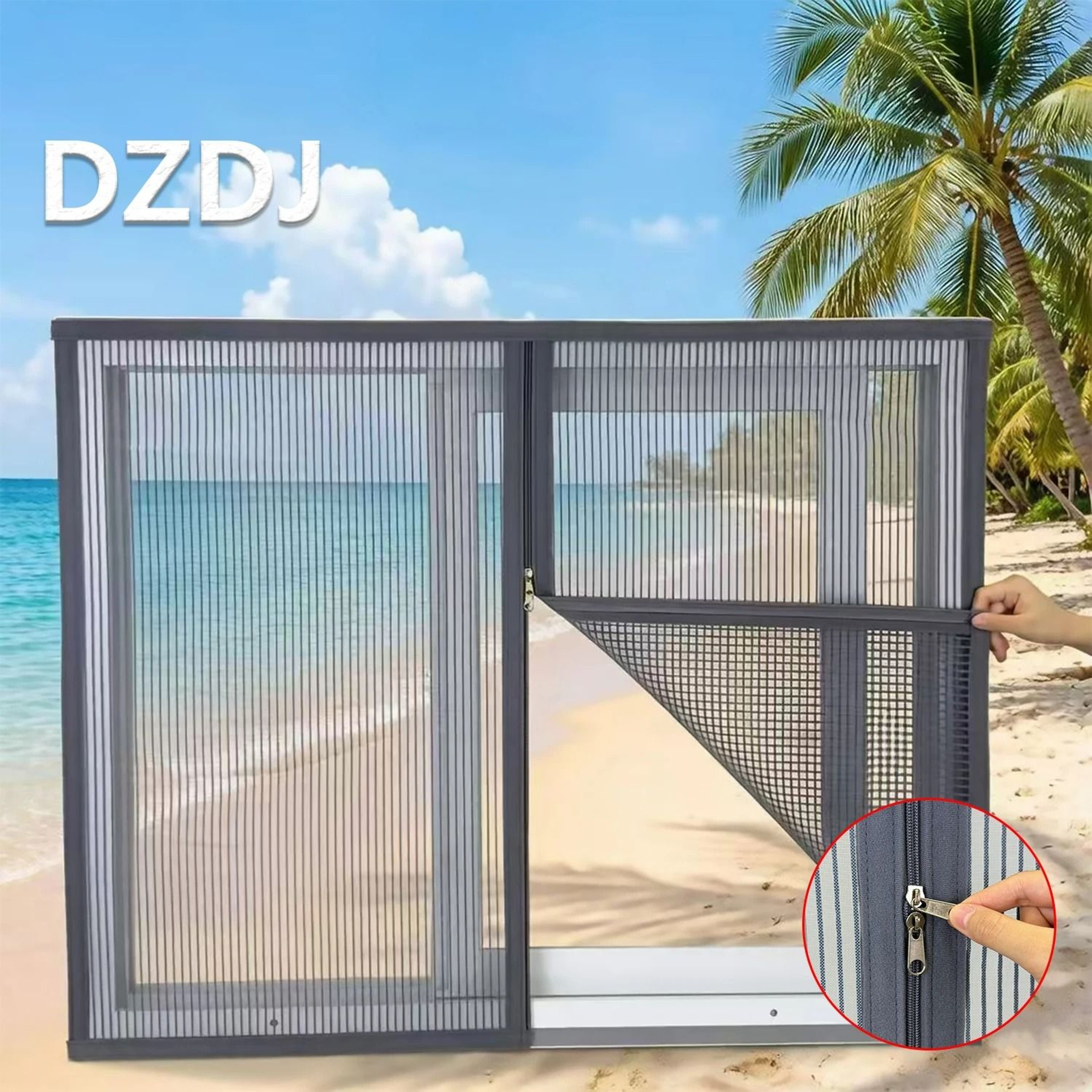Easy Install Double Zipper Mosquito Window Screen 1