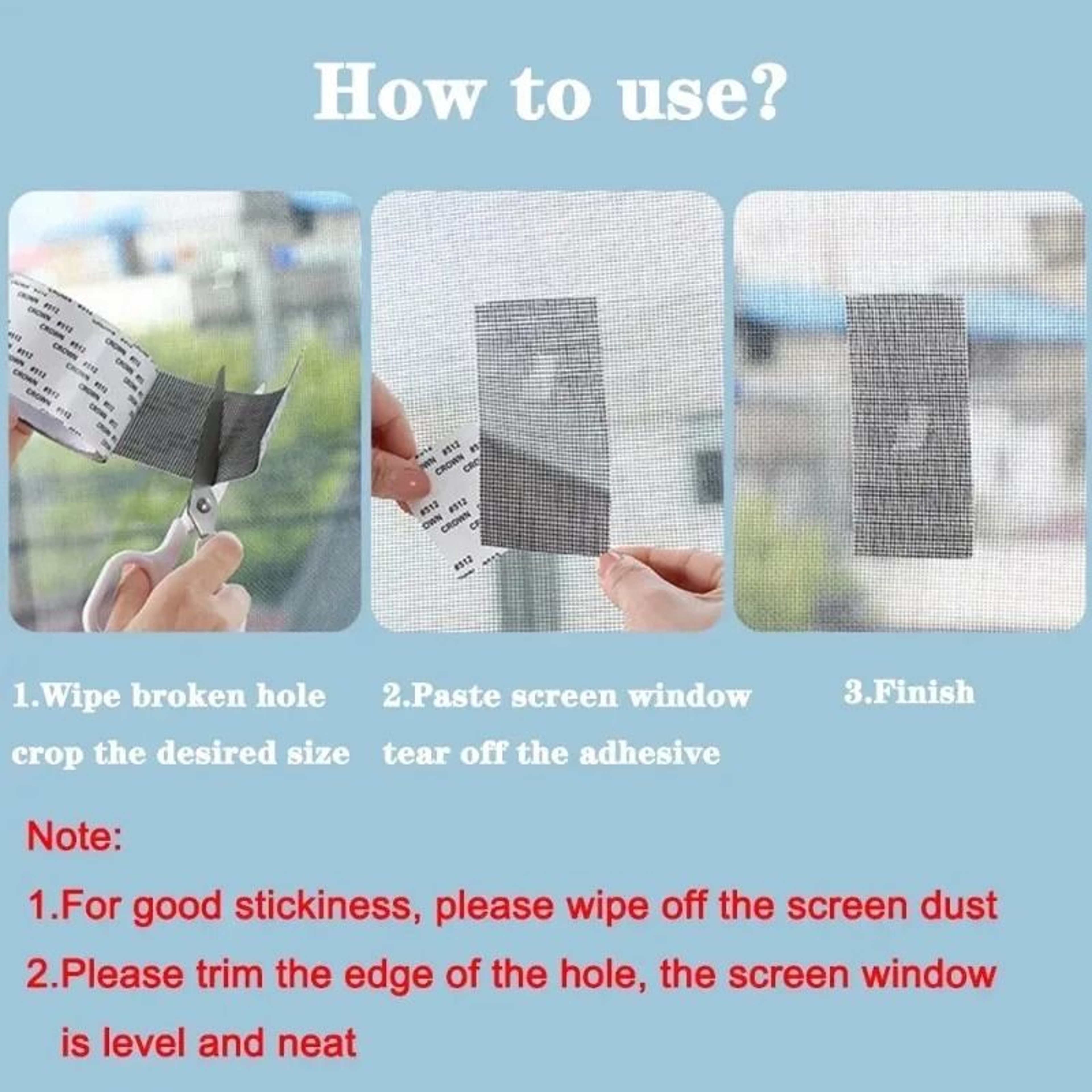 Waterproof Mosquito Mesh Screen Repair Patch Tape 4