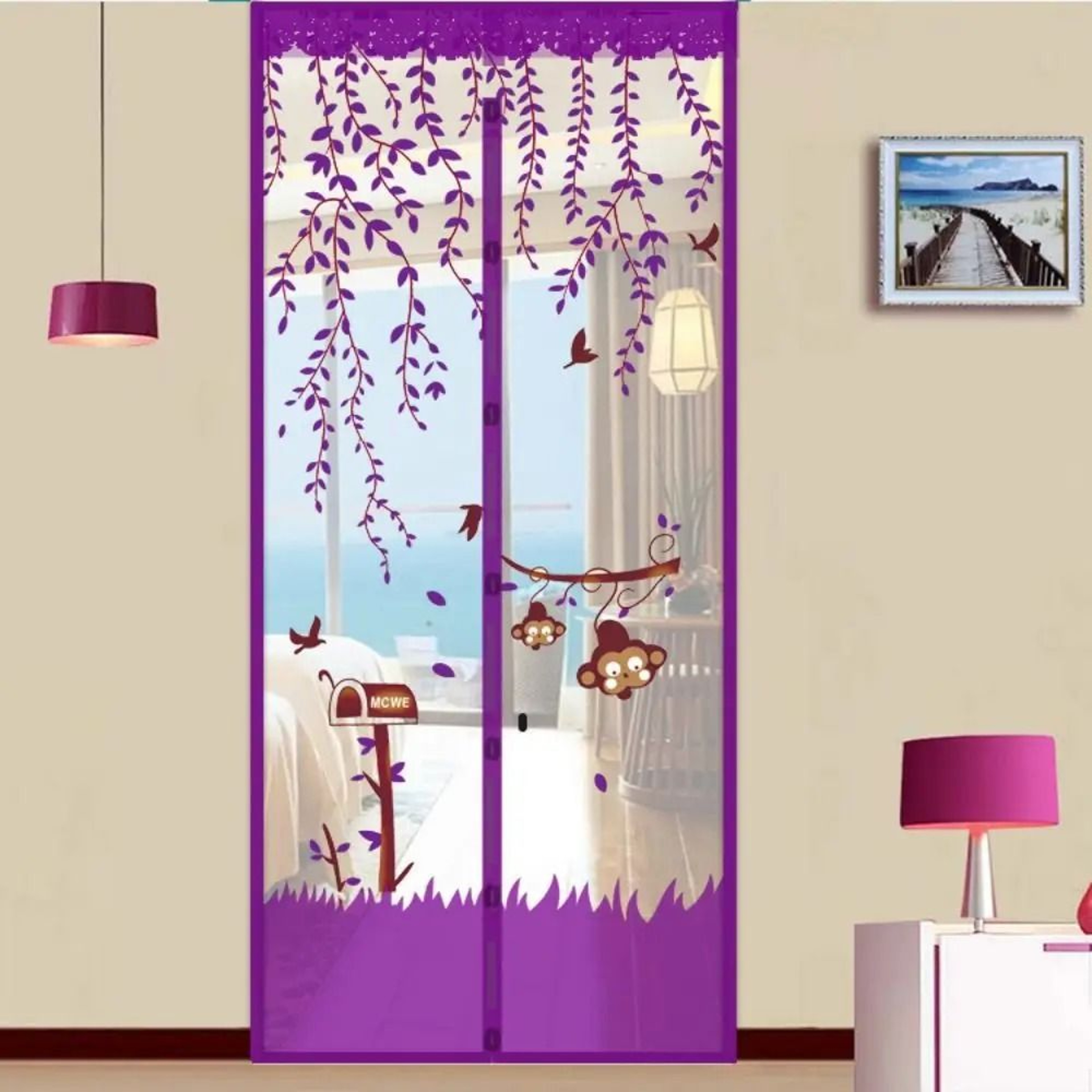 Cartoon Magnetic Screen Door With Automatic Closure 0