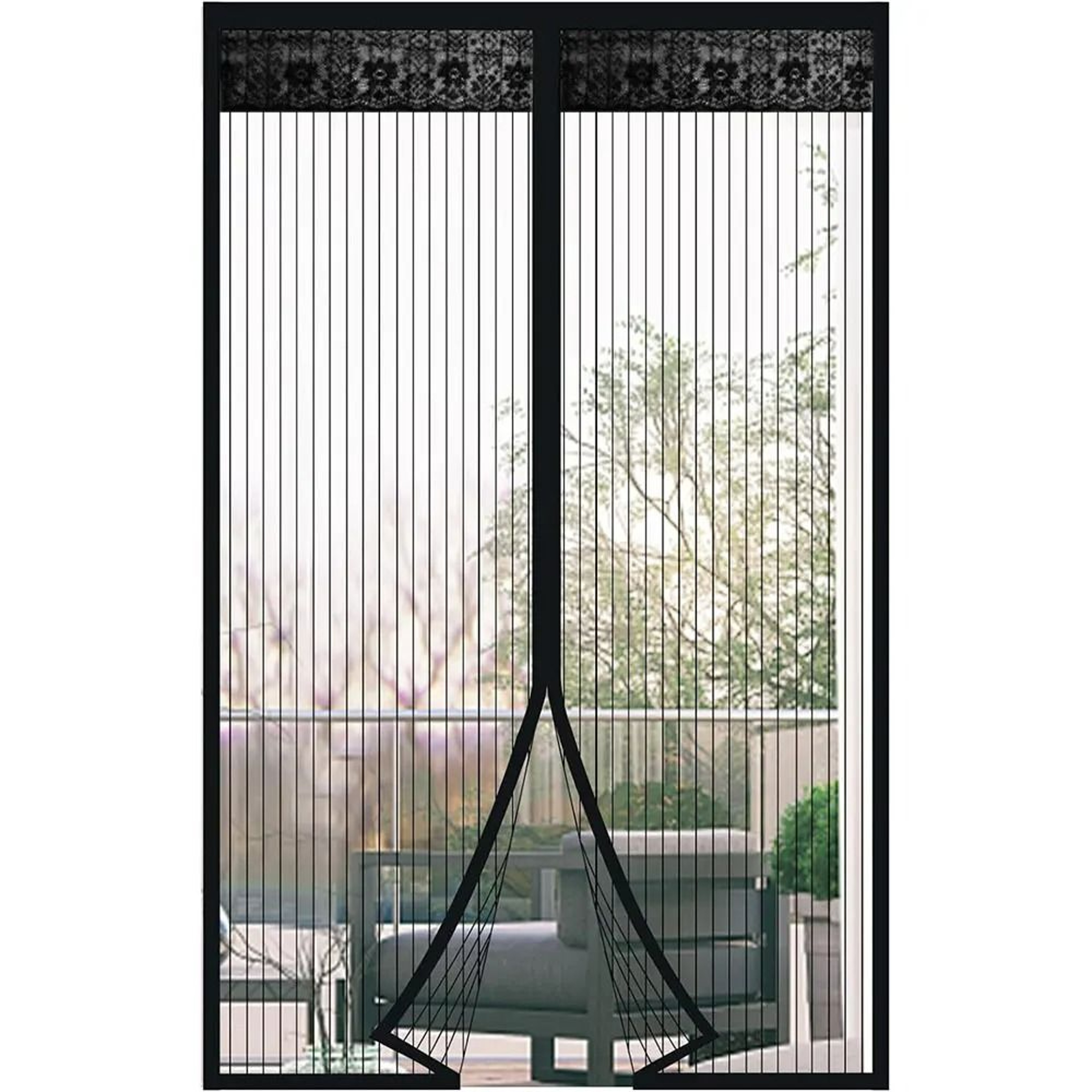 No Drill Magnetic Mesh Screen Door Curtain 9