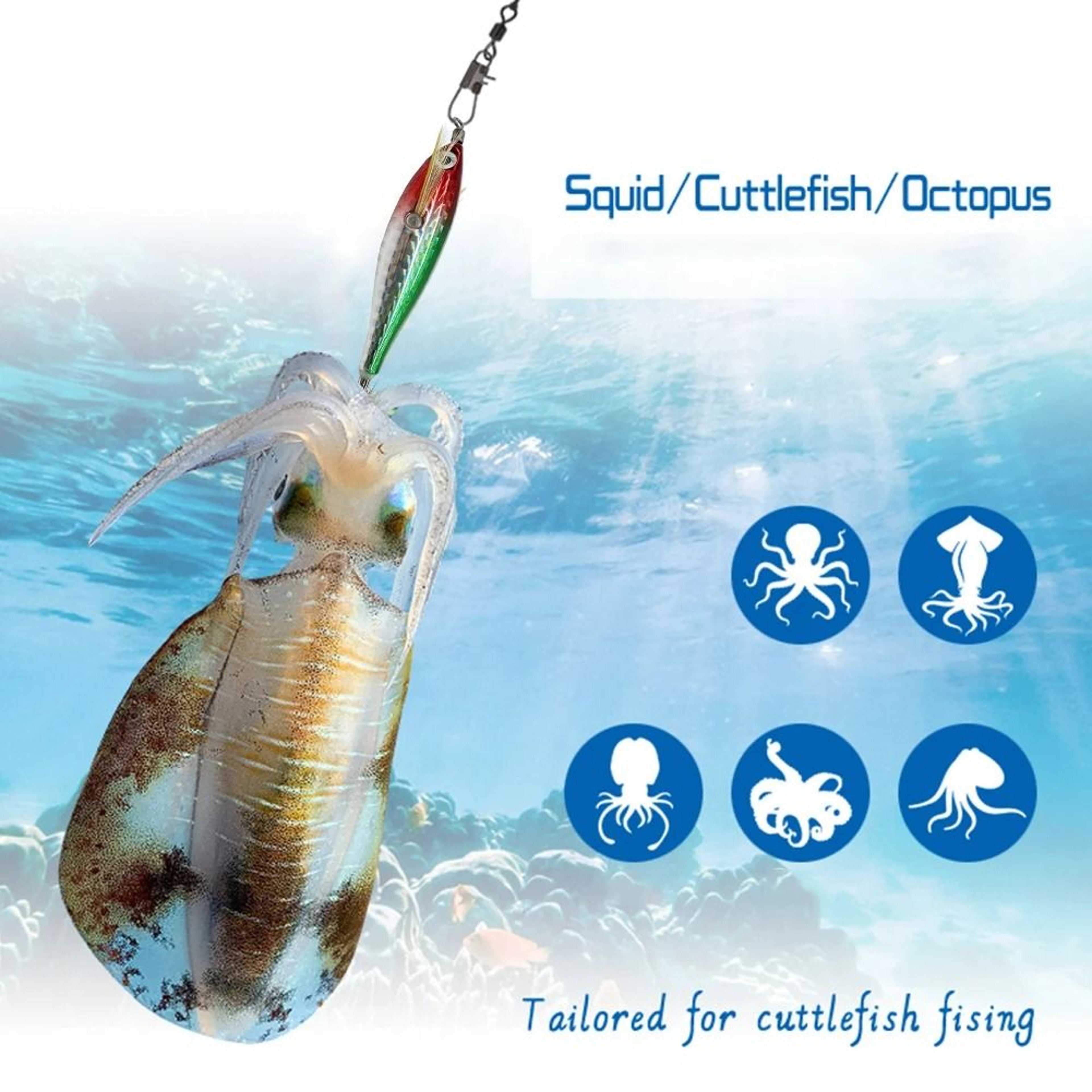 Luminous Floating Shrimp Squid Jig Lures 3