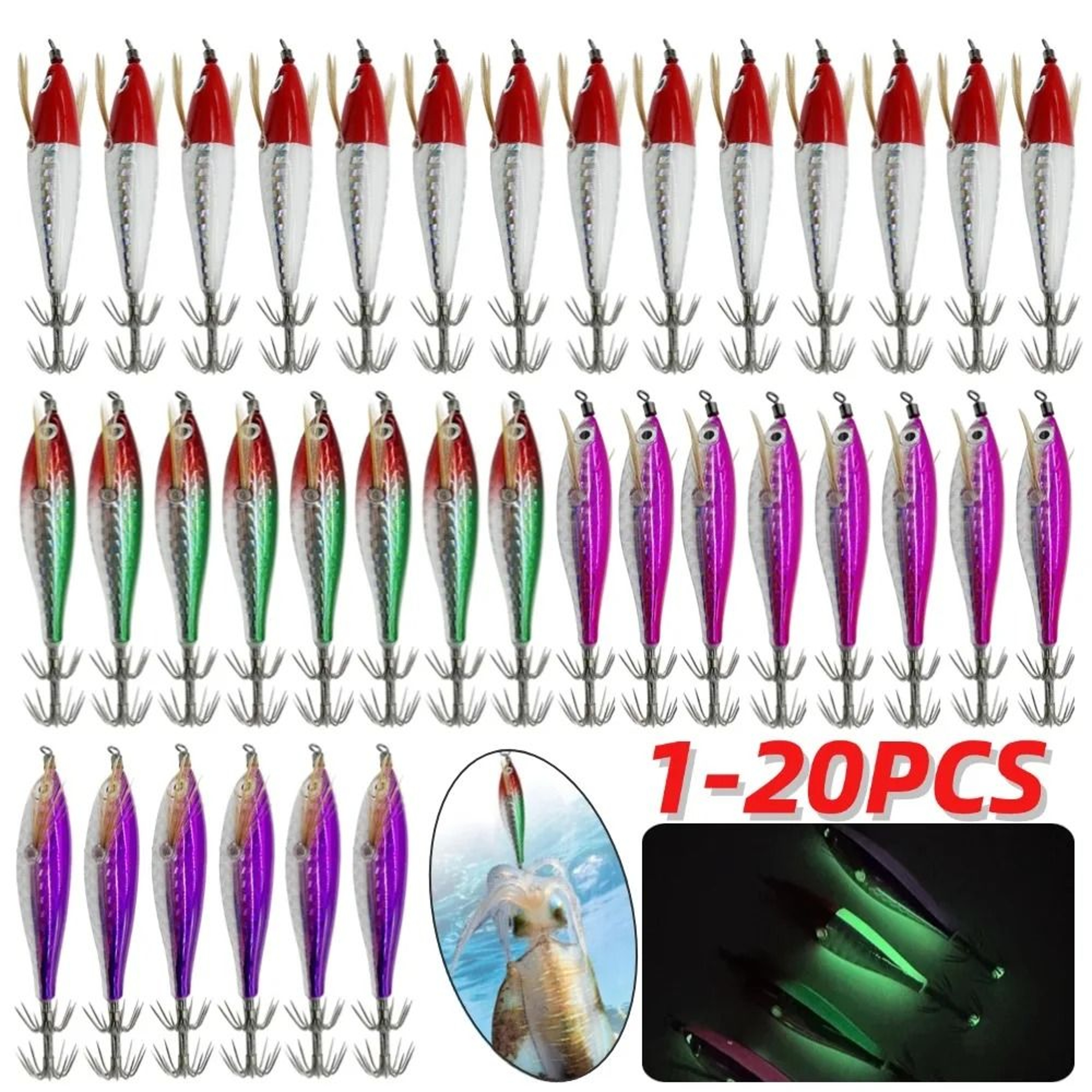 Luminous Floating Shrimp Squid Jig Lures 0