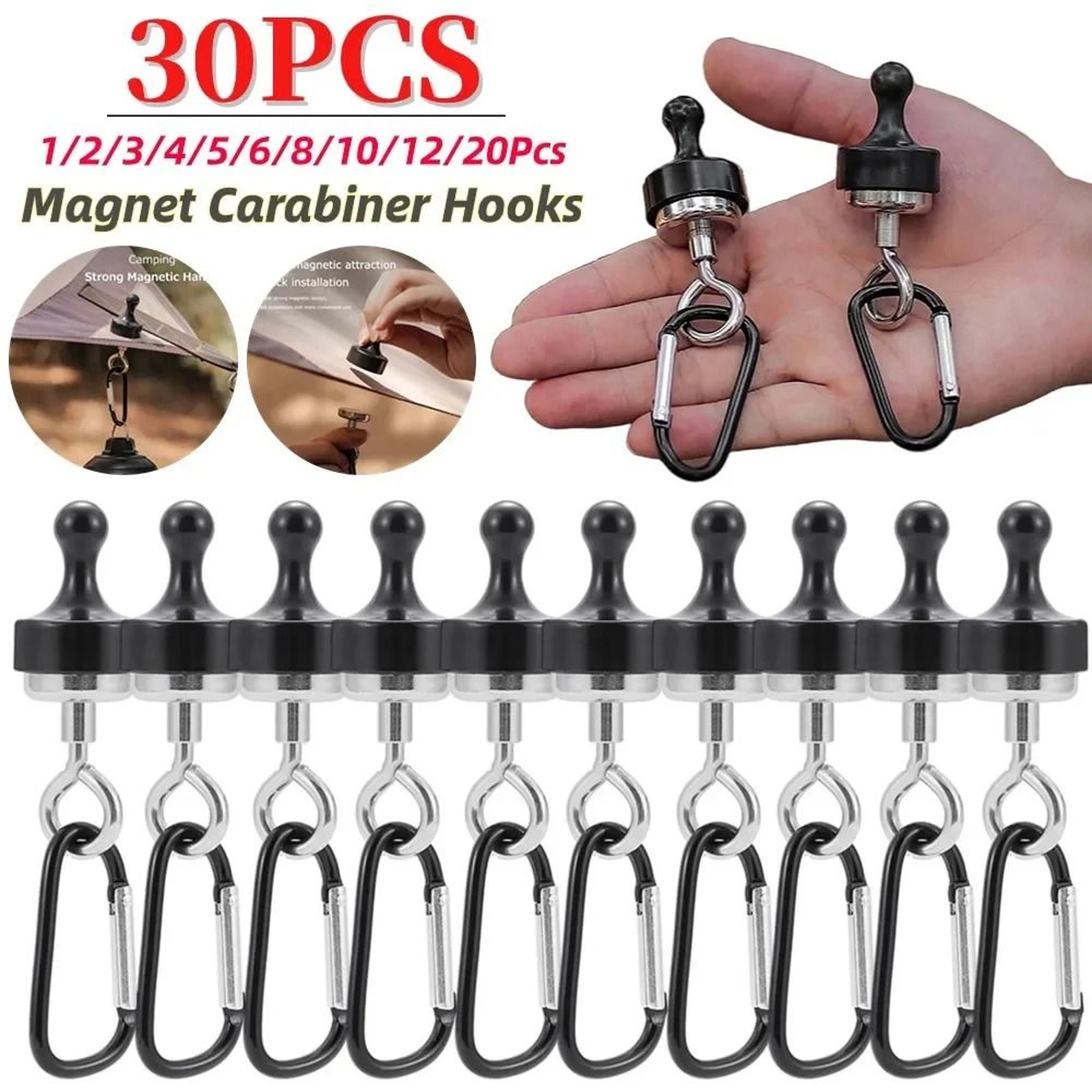 Separable Magnetic Camping Tent Hooks 0