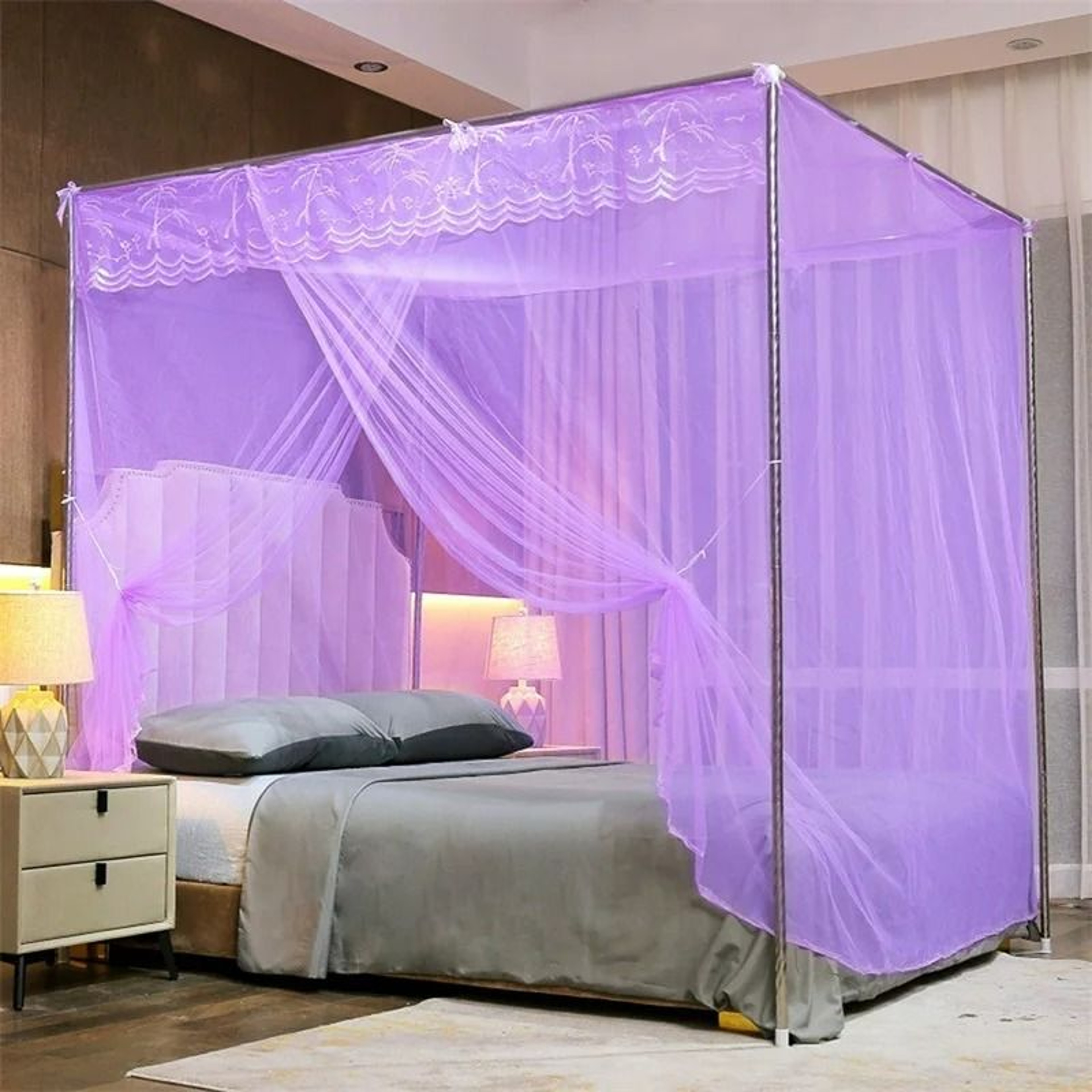 Four Point Lace Princess Bed Canopy 3