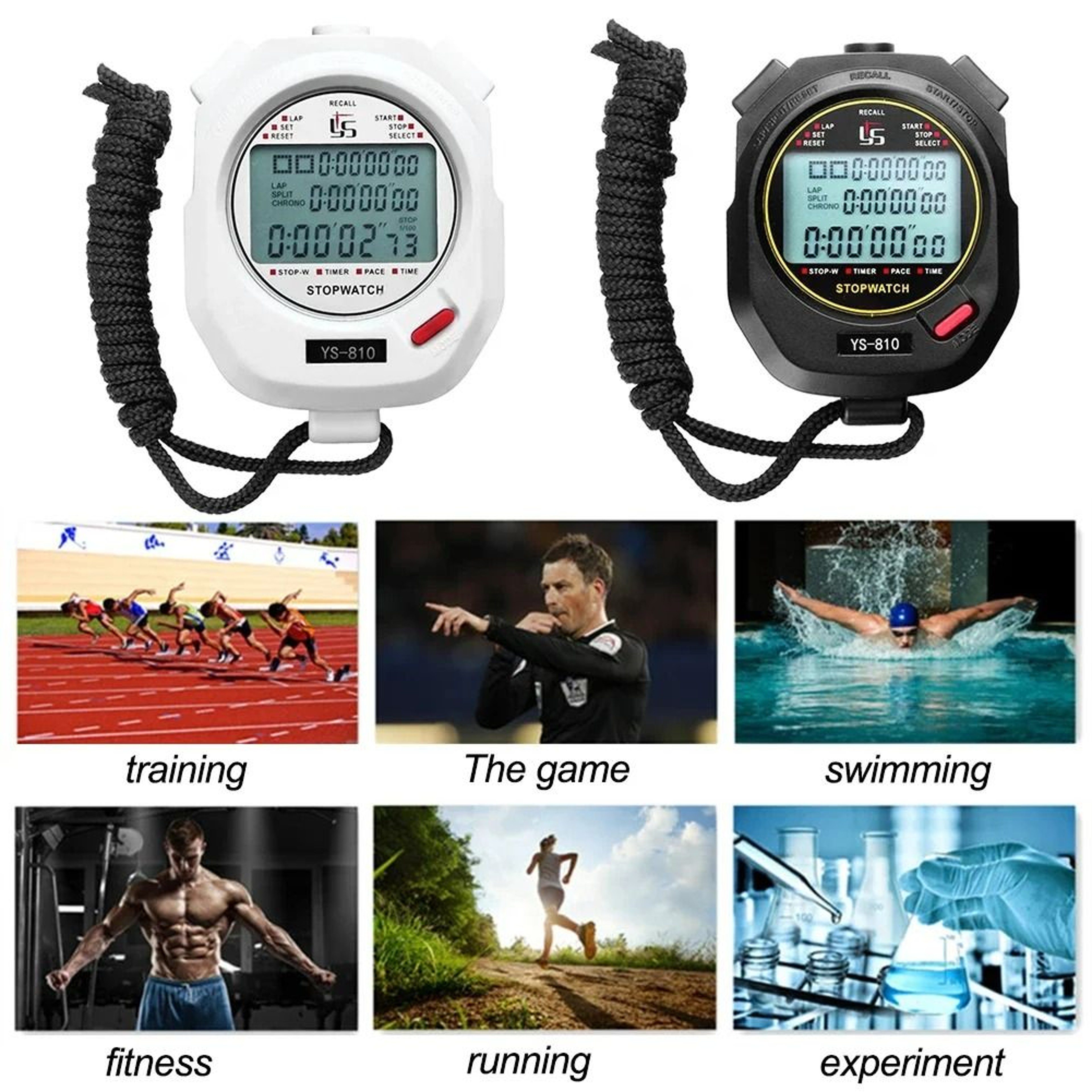 Portable Digital Sports Stopwatch Timer 2