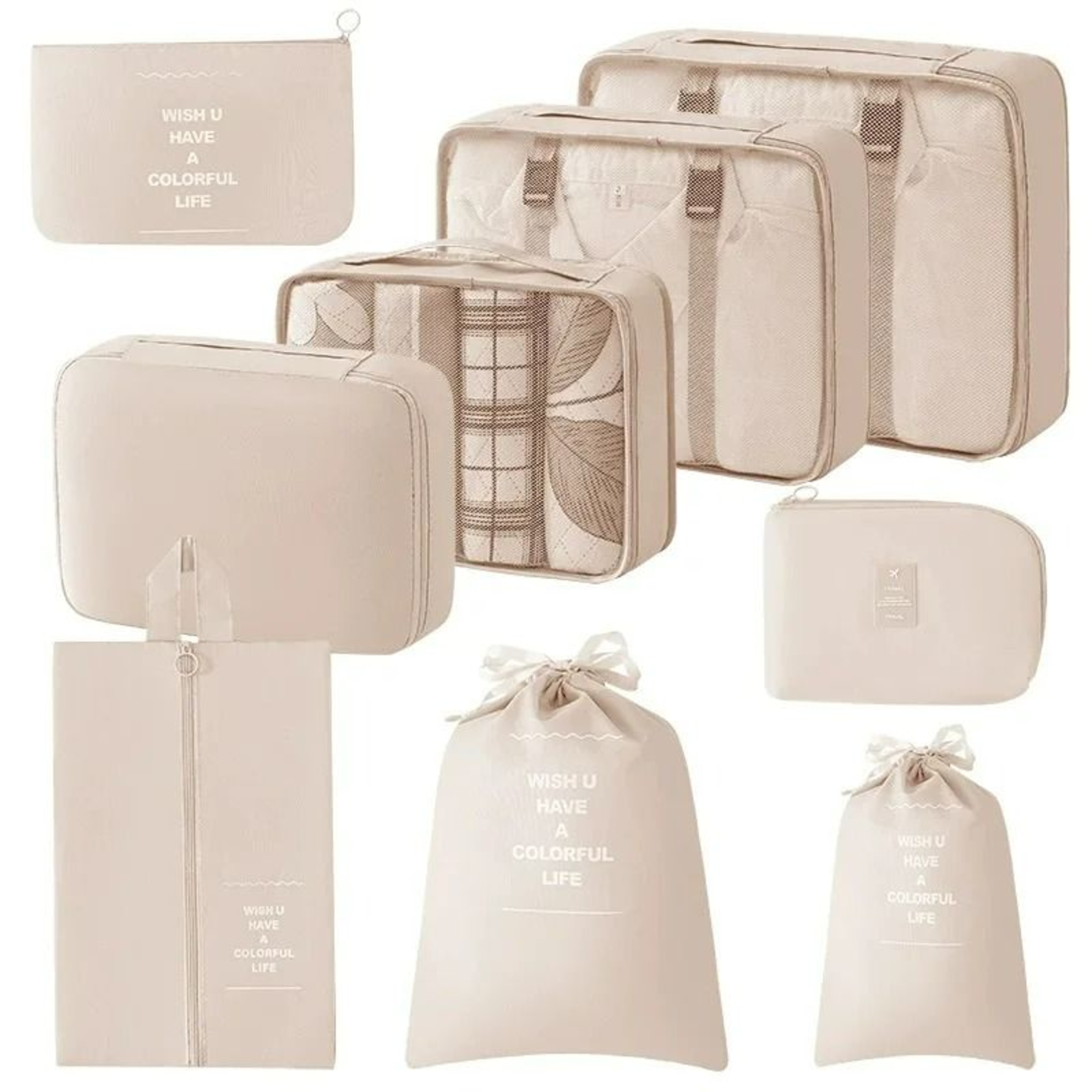 9 Piece Mesh Travel Packing Cube Organizer Set 10