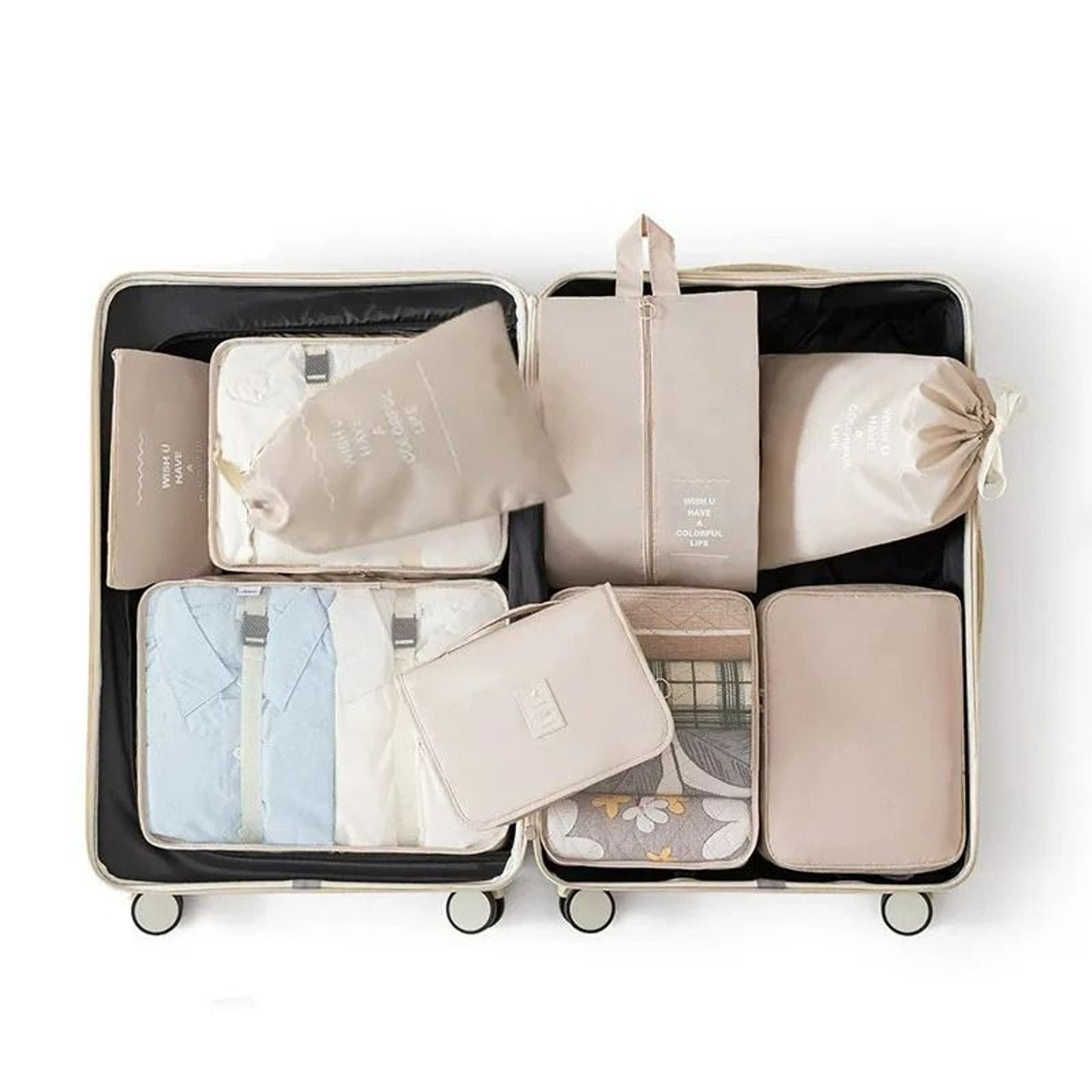 Foldable Hanging Travel Clothes Organizer Bag Set 12