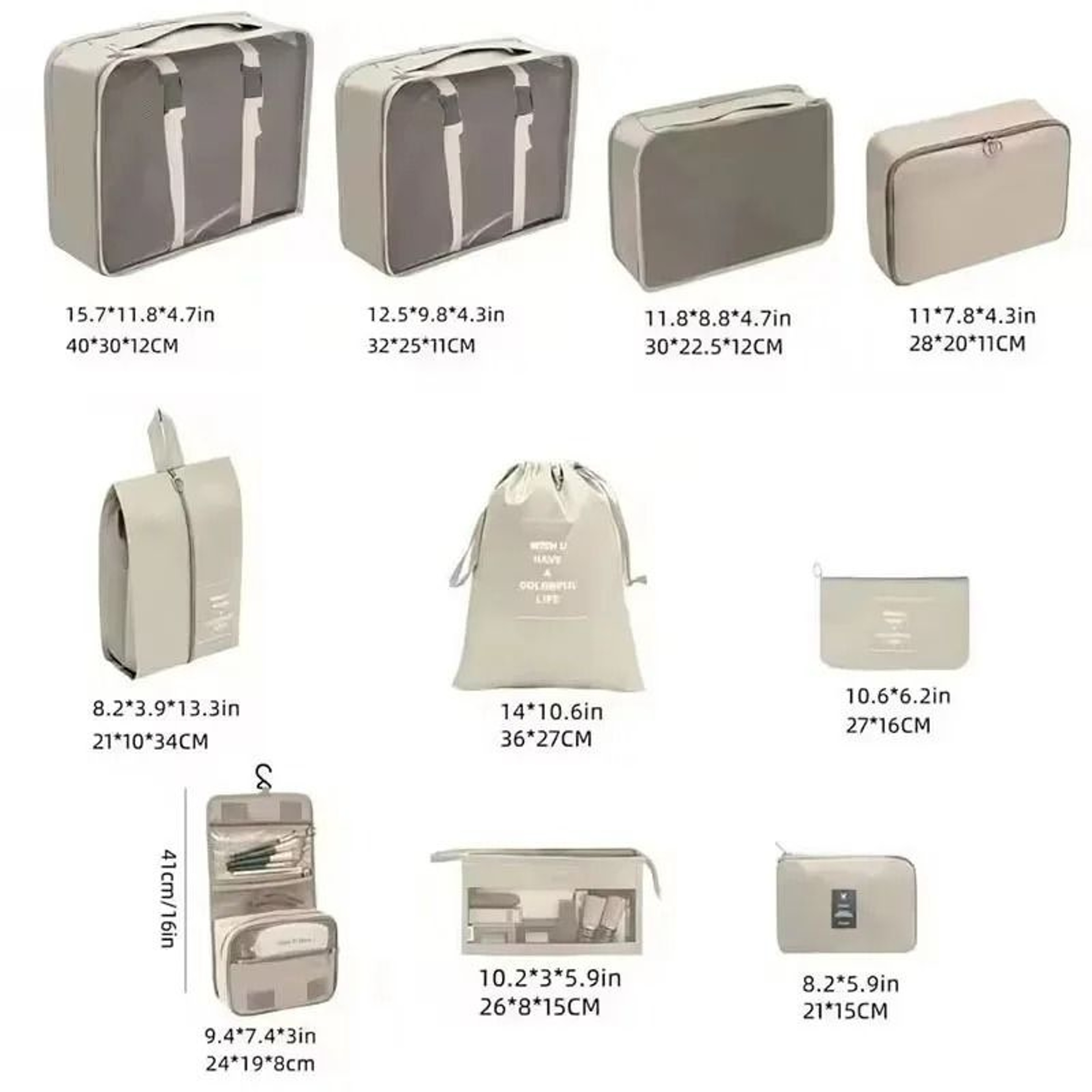 10 Piece Travel Packing Cube Organizer Set 2