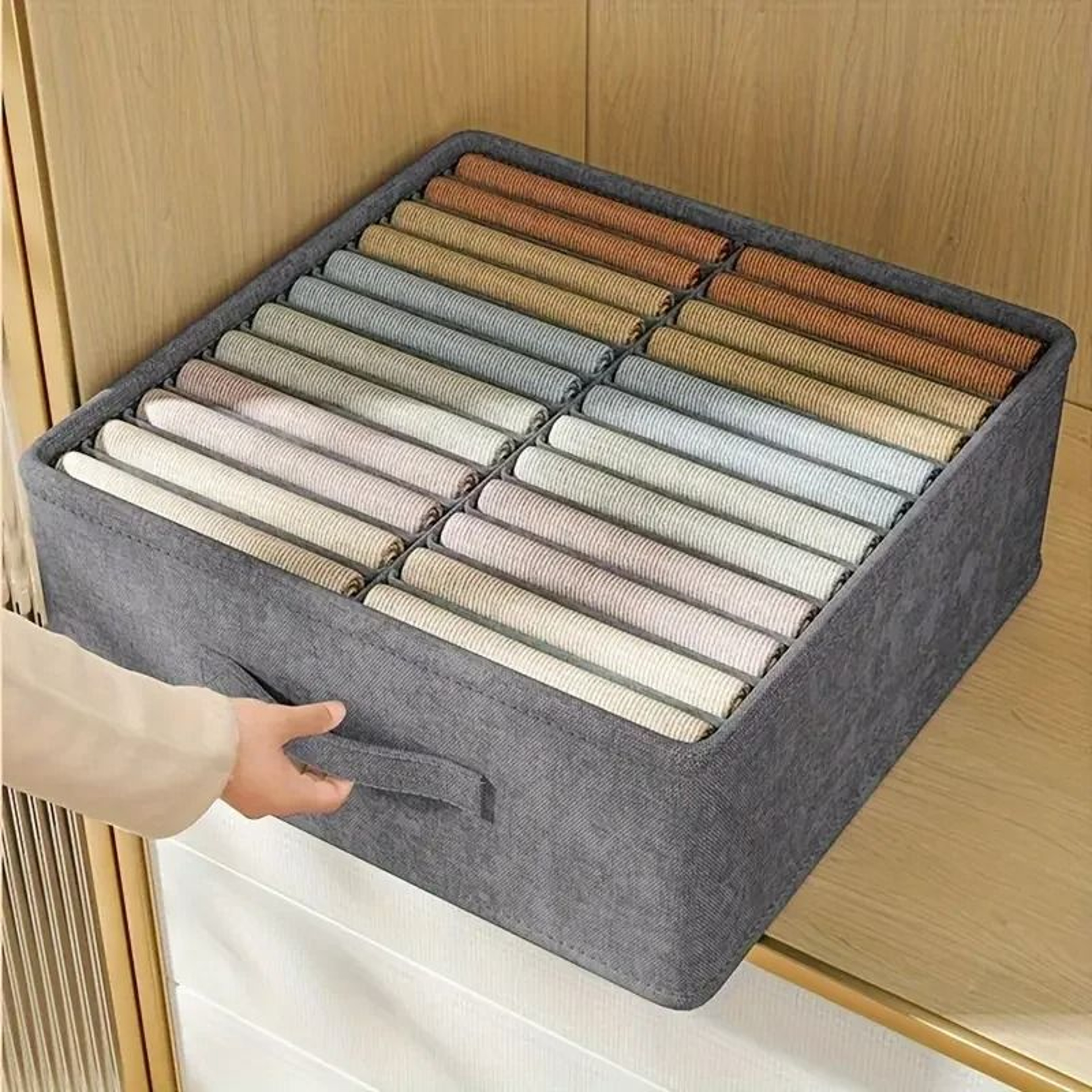 Wardrobe Clothes And Jeans Storage Organizer Box 0