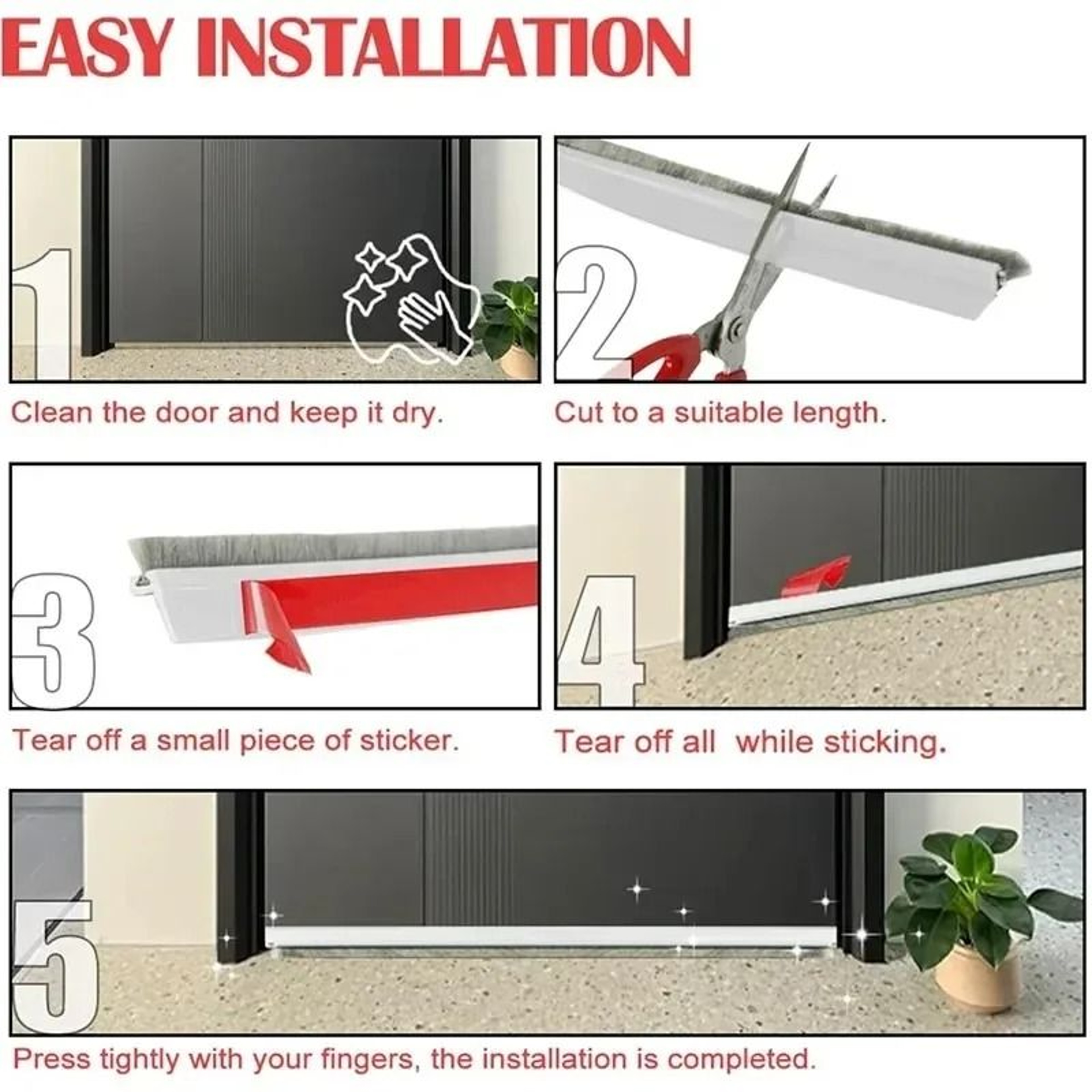 Rubber Door Sweep With Brush Draft Seal 5