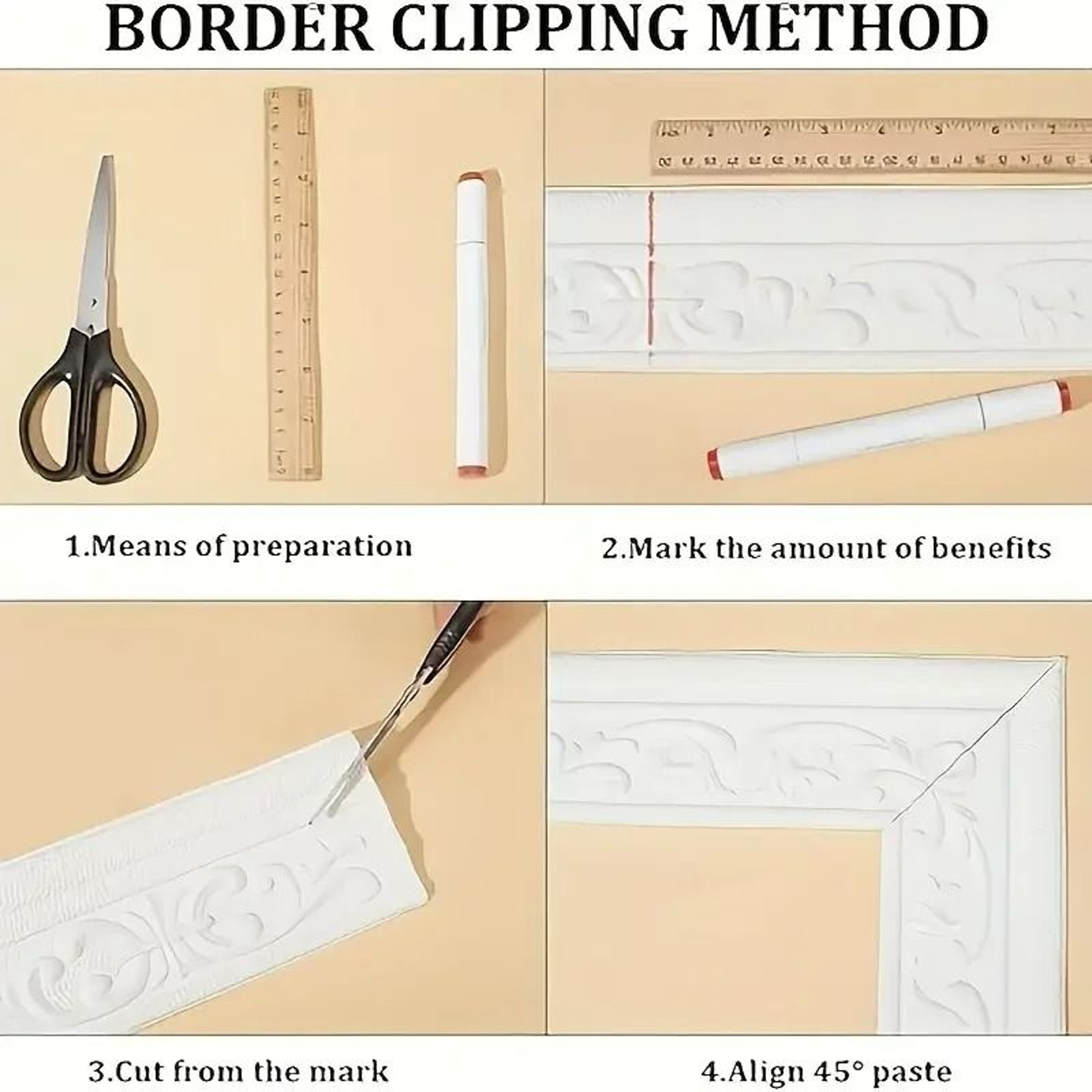 3D Pattern Peel And Stick Wall Border Trim 4