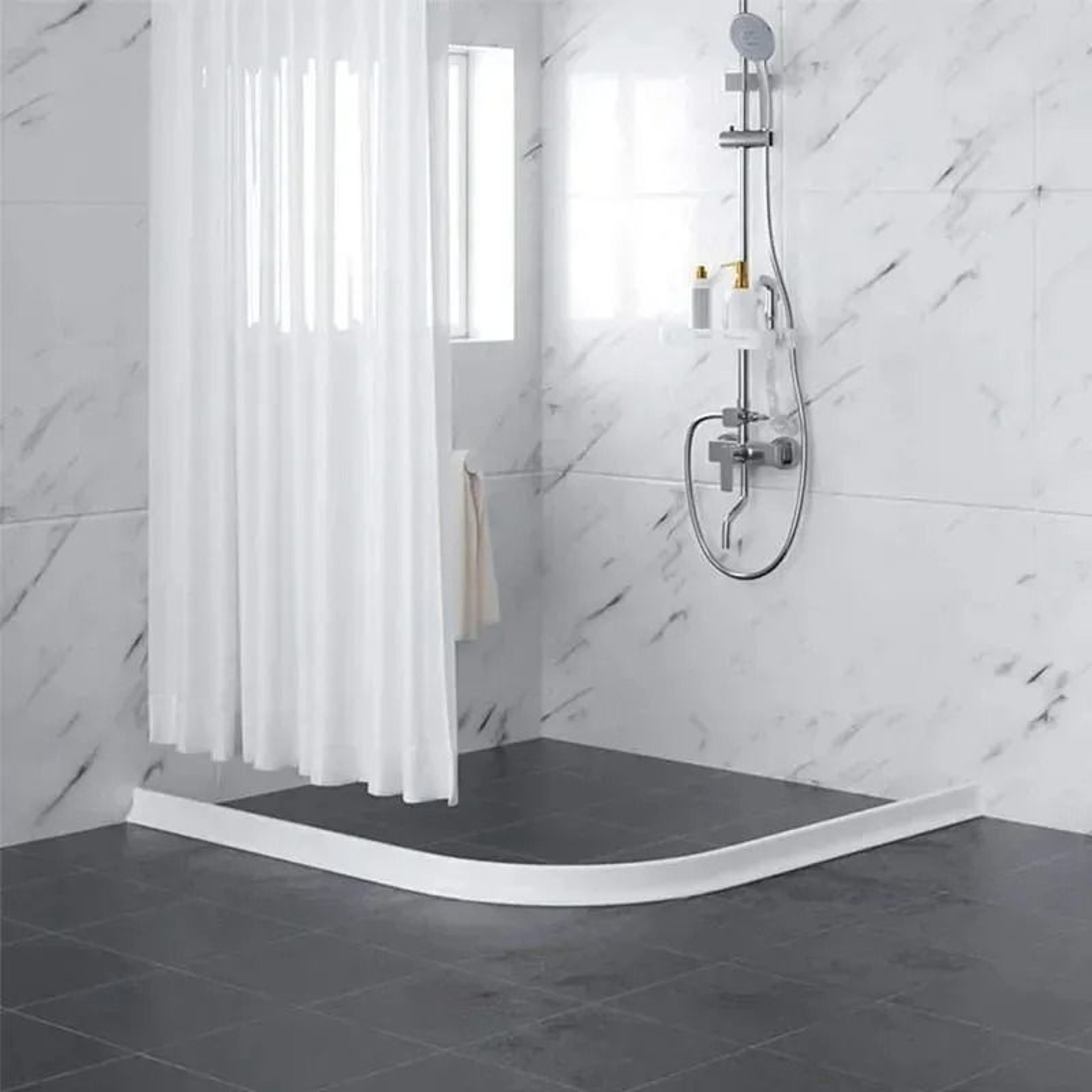 Bendable Silicone Shower Threshold Water Dam Strip 5