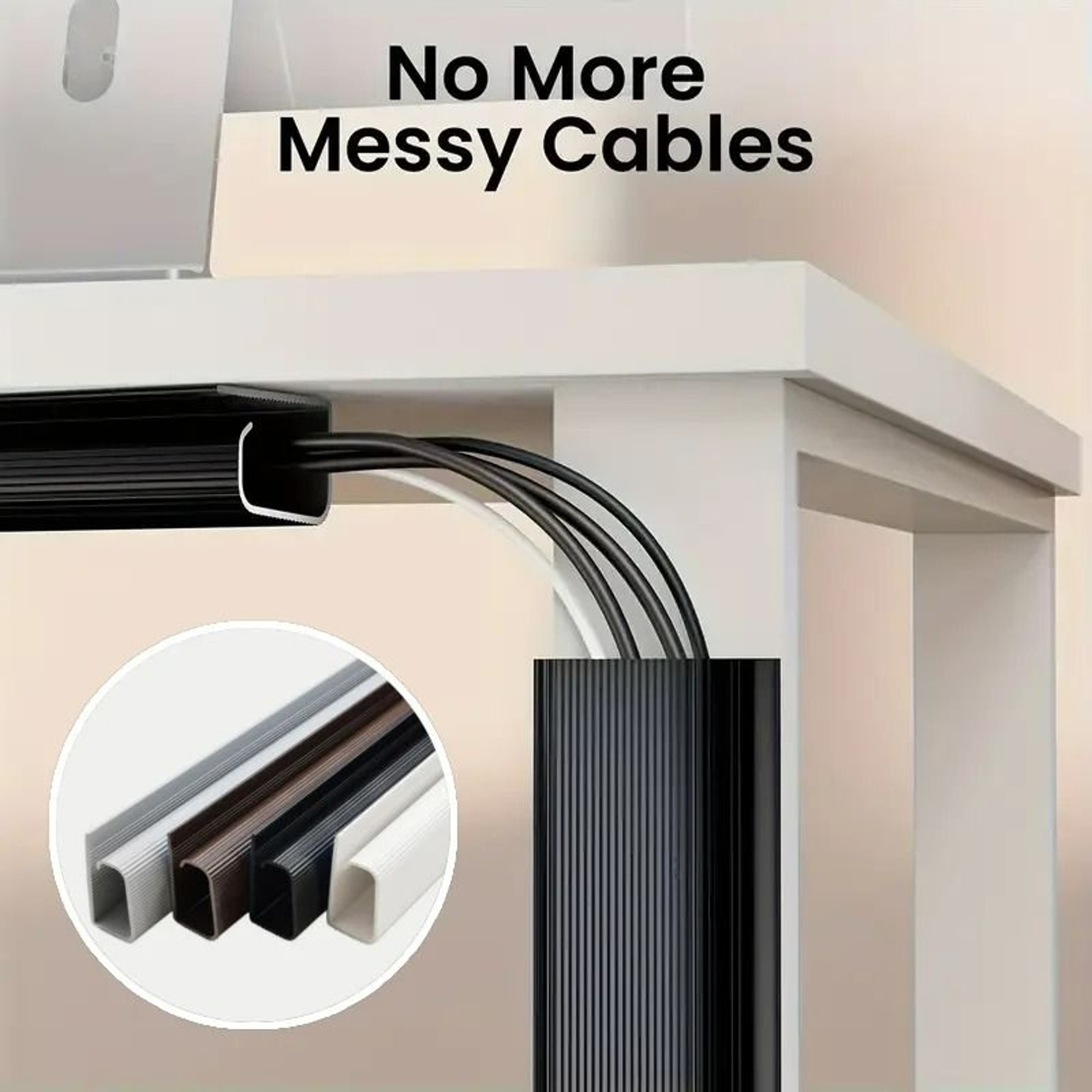2 Piece Under Desk PVC Cable Organizer Trays 1