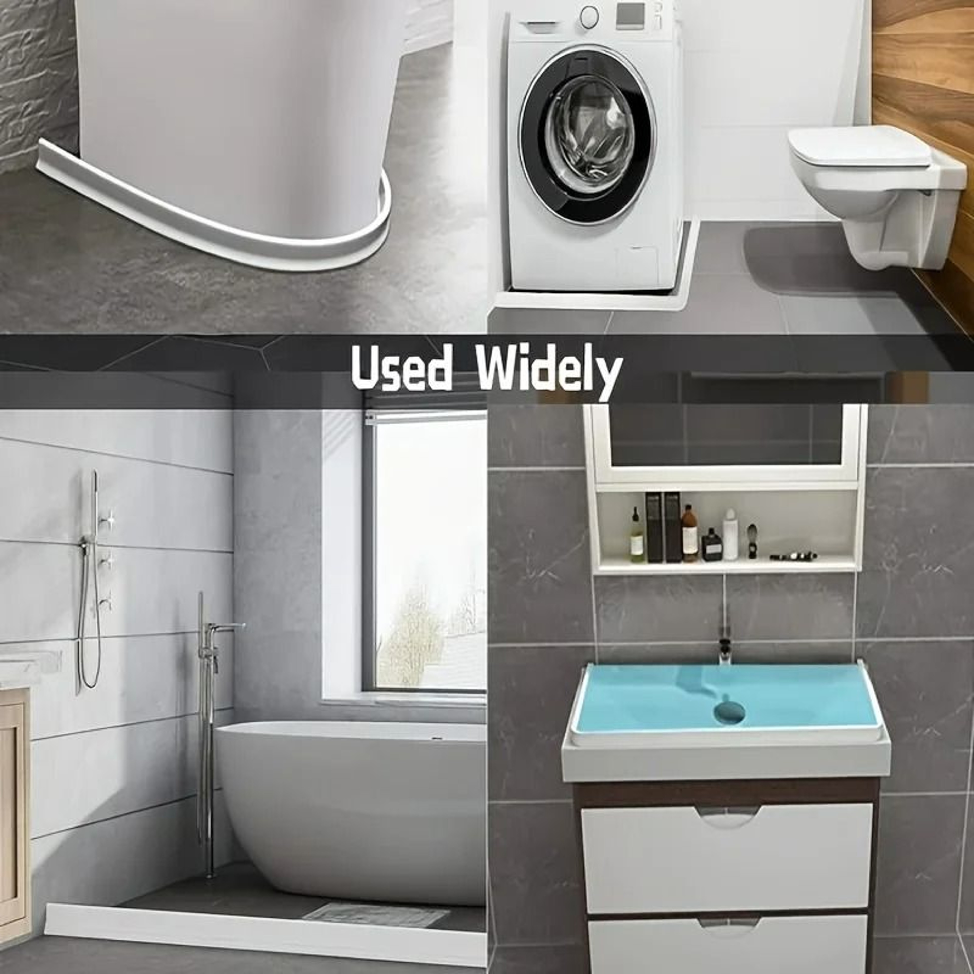 Flexible Bathroom Water Containment Threshold 6