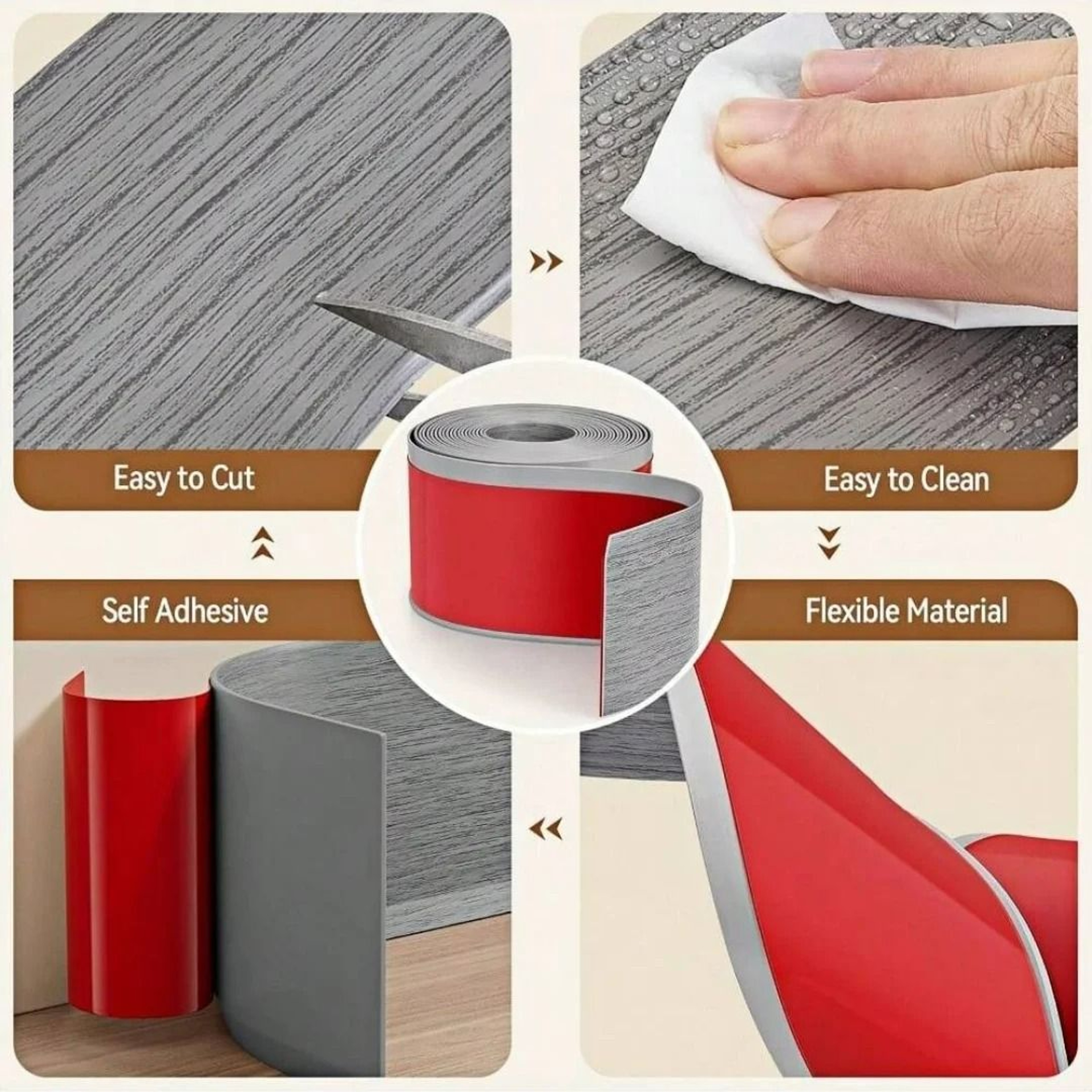Flexible Peel And Stick Vinyl Baseboard Trim 5