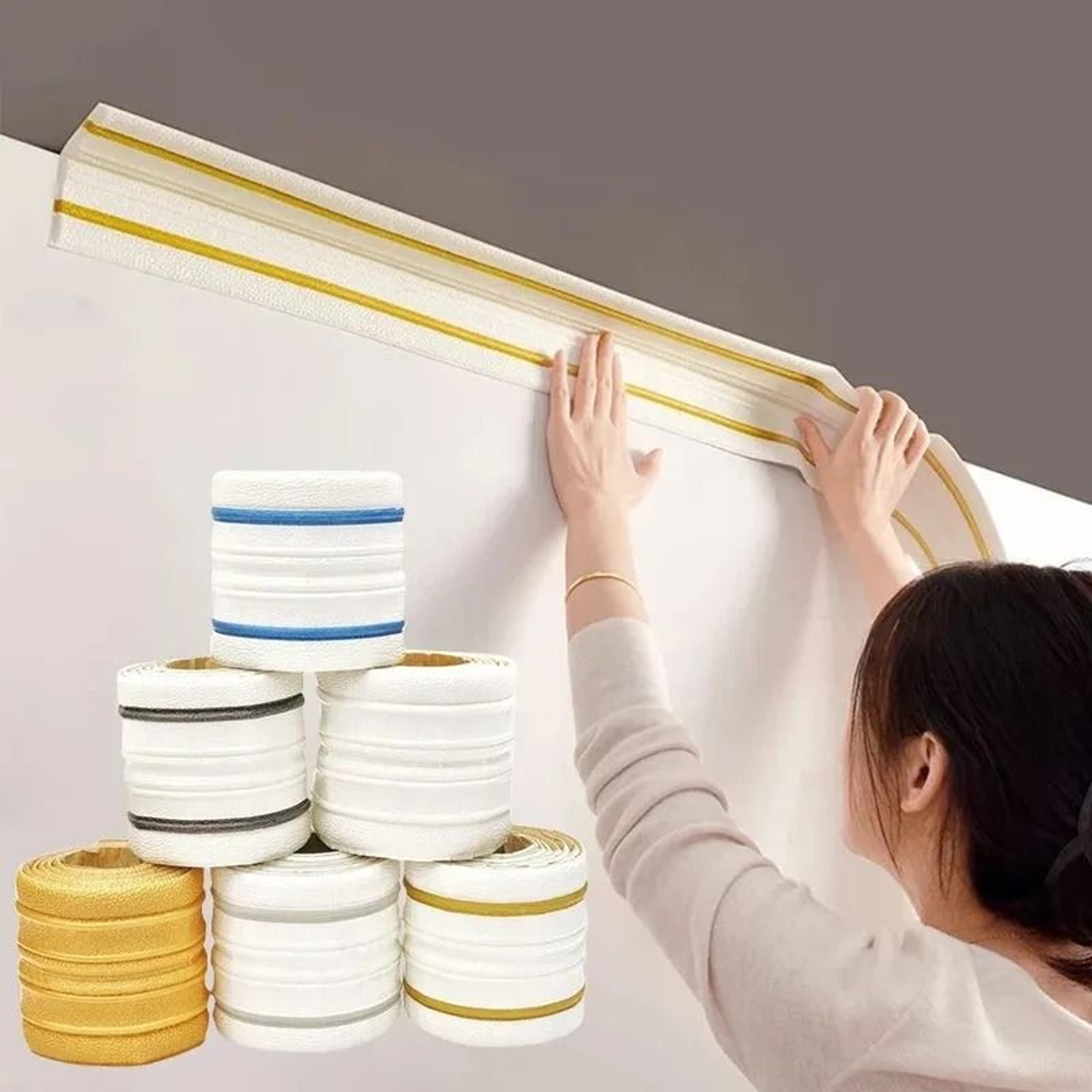 Self Adhesive Flexible Foam Baseboard Molding Trim 0