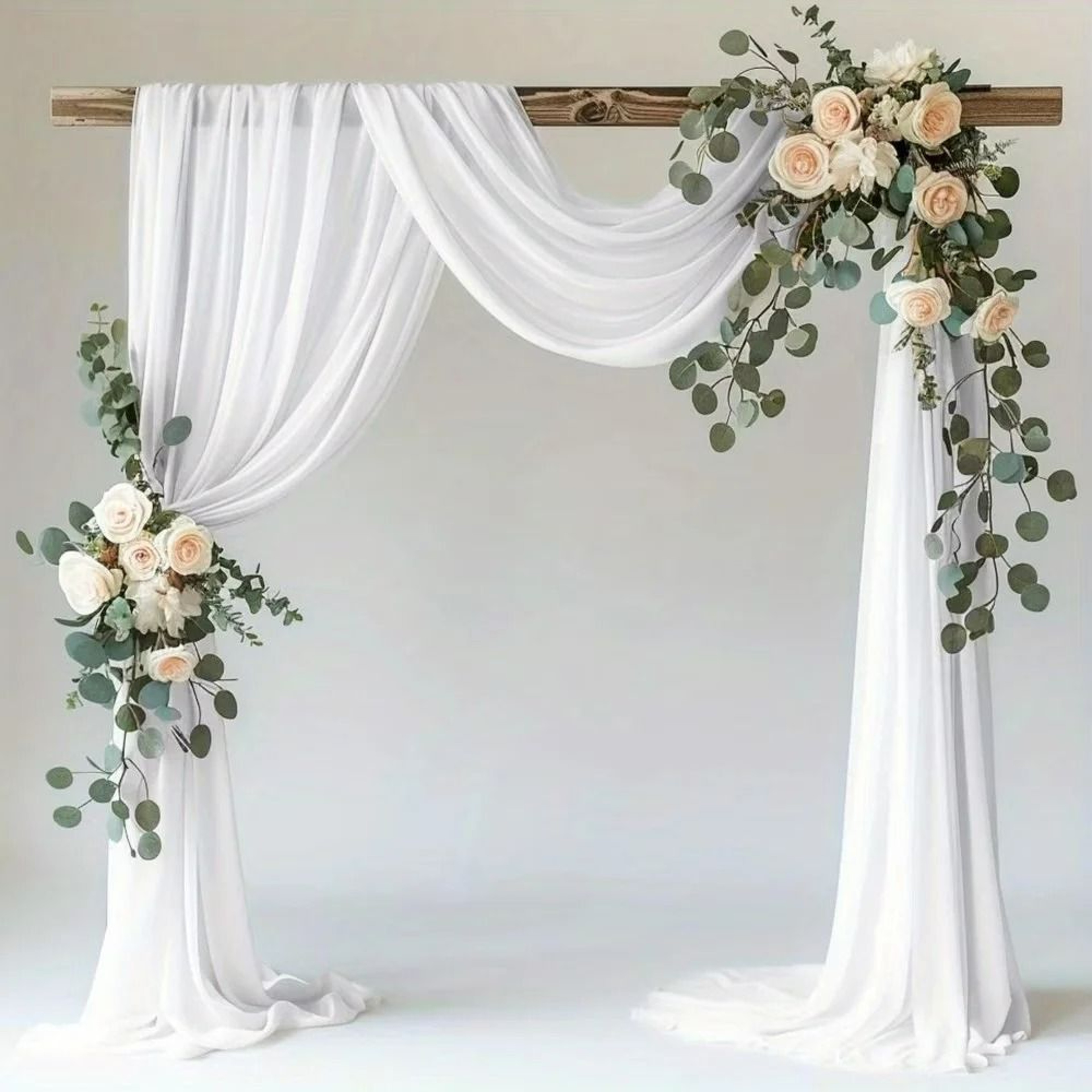 Sage Green Chiffon Wedding Arch Draping Fabric 1