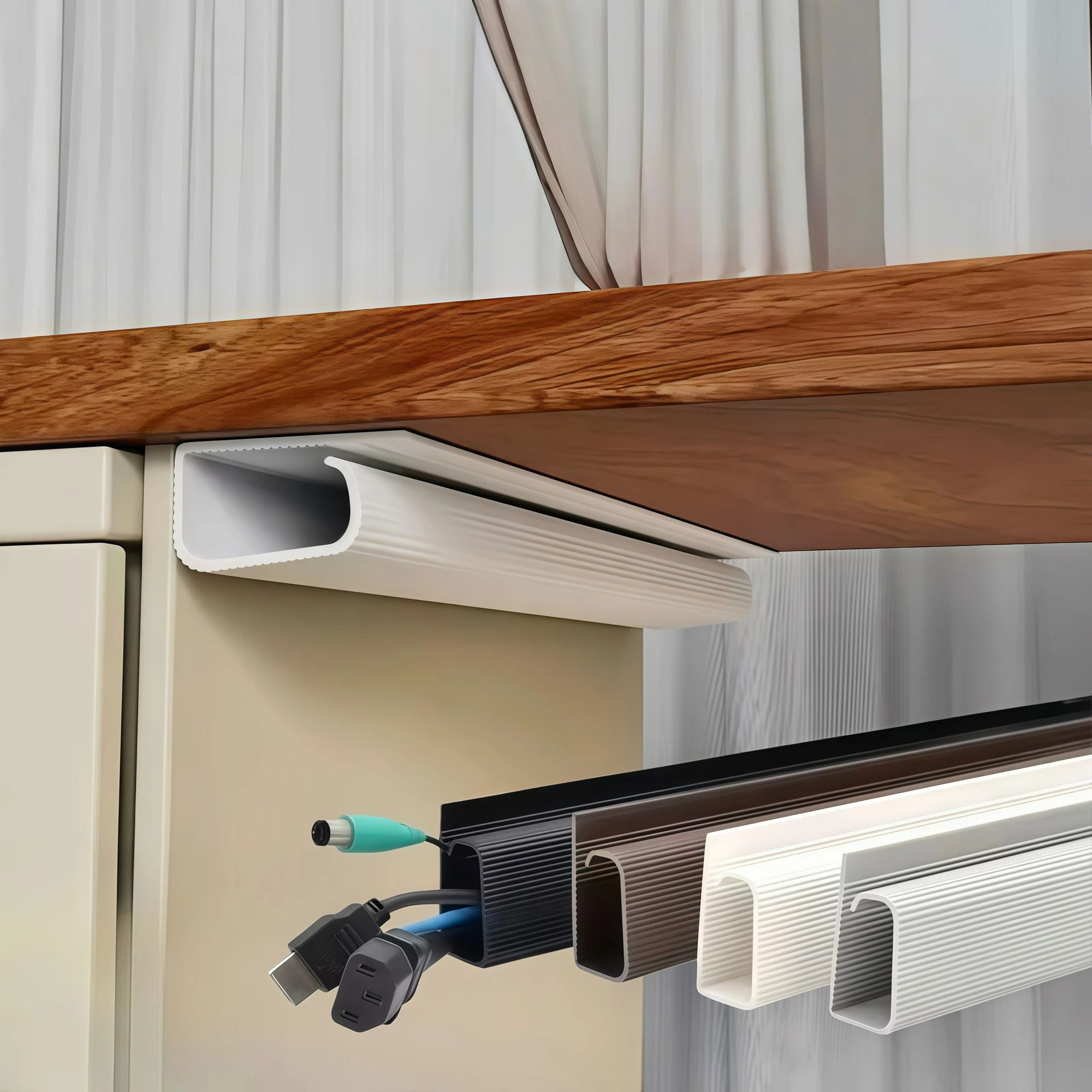 Self Adhesive Under Desk Cable Organizer Raceway 0