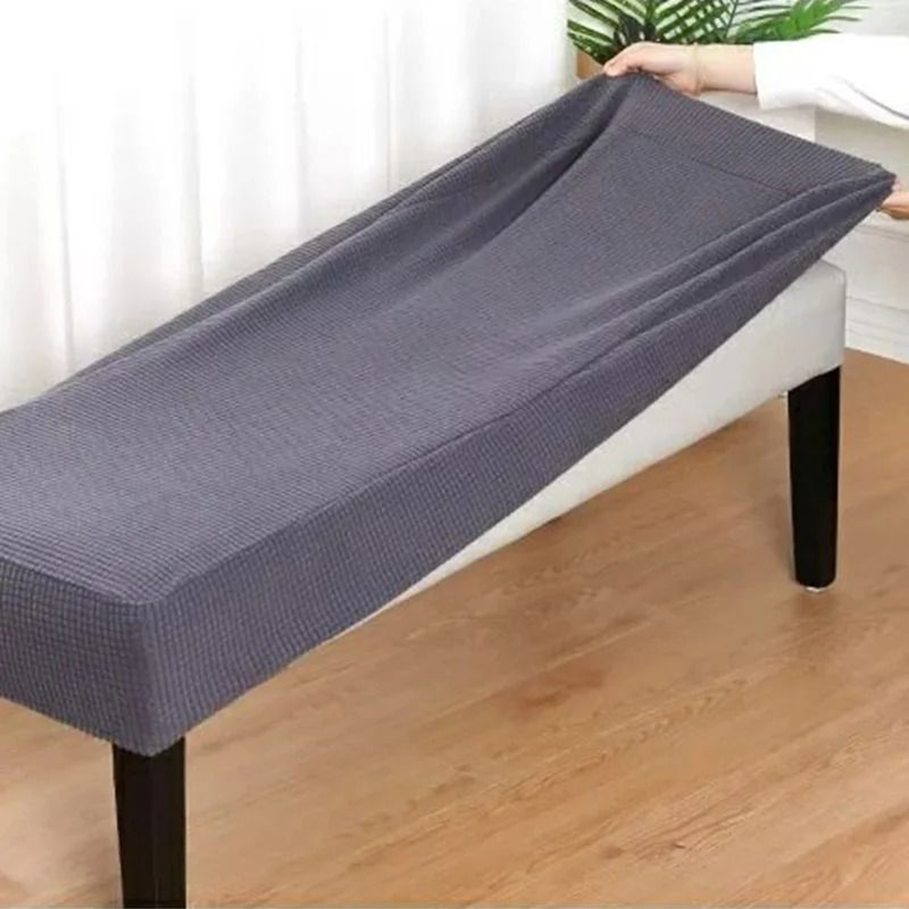 Stretch Washable Long Bench Seat Cover 0