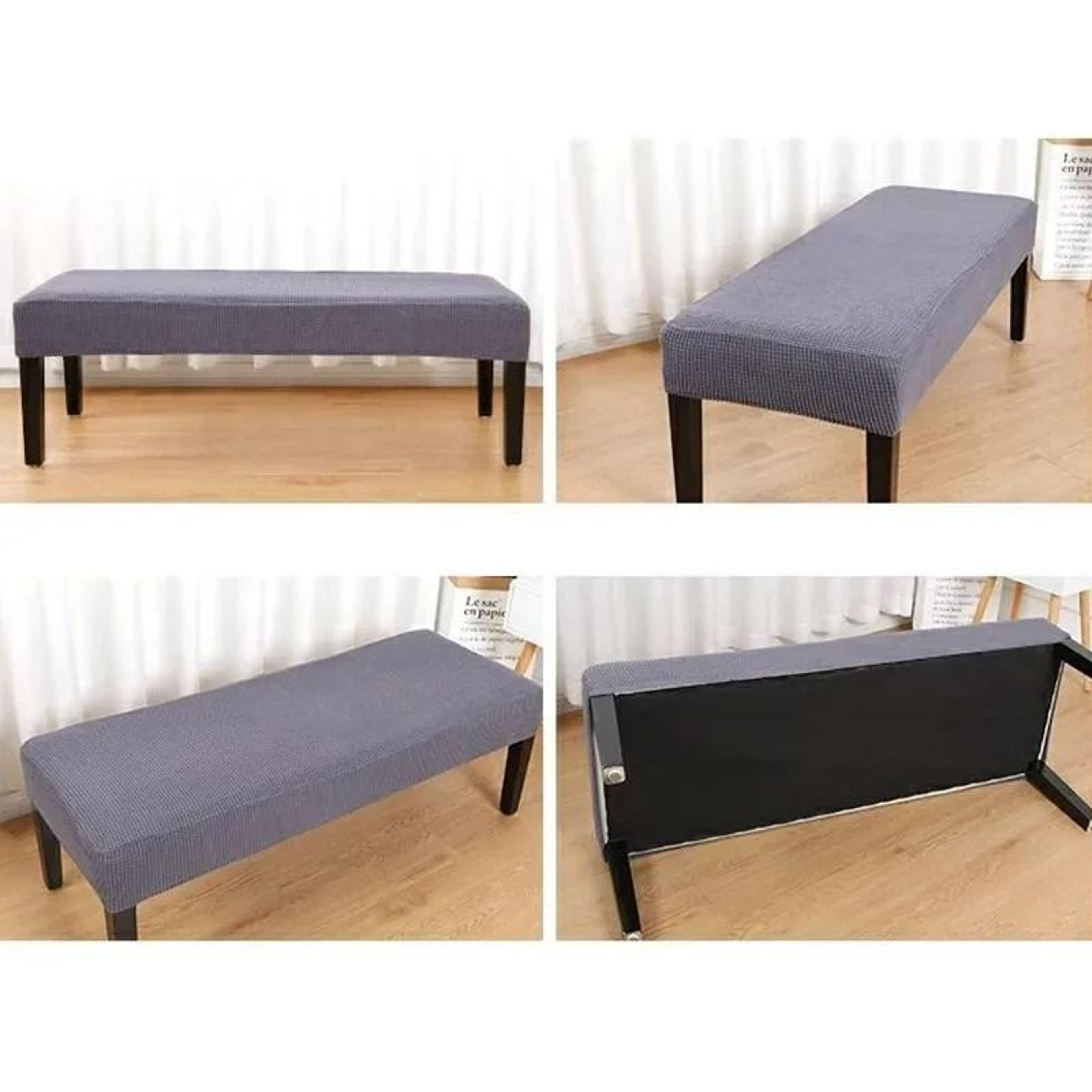 Stretch Washable Long Bench Seat Cover 6