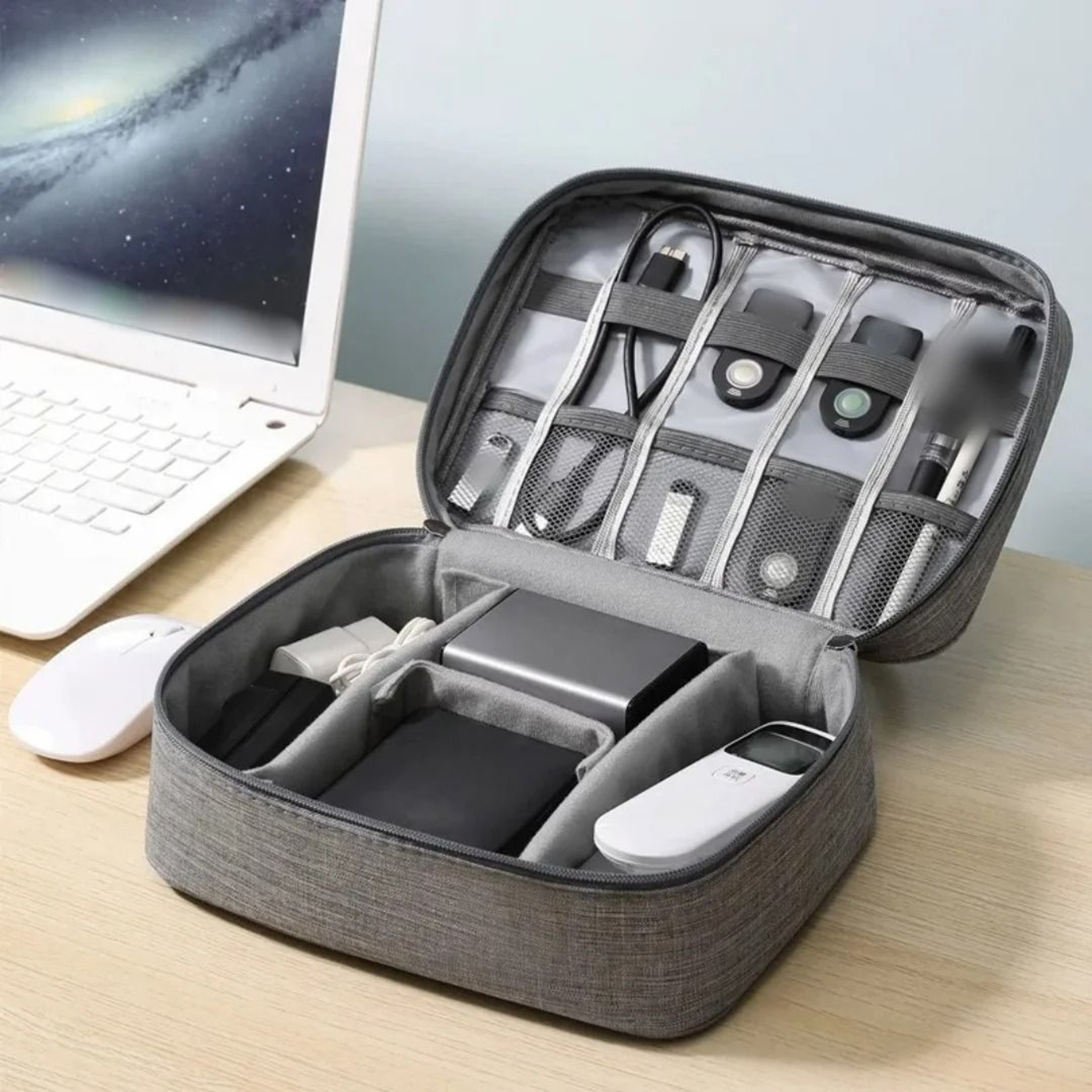 Portable Travel Cable And Electronics Organizer Bag 1