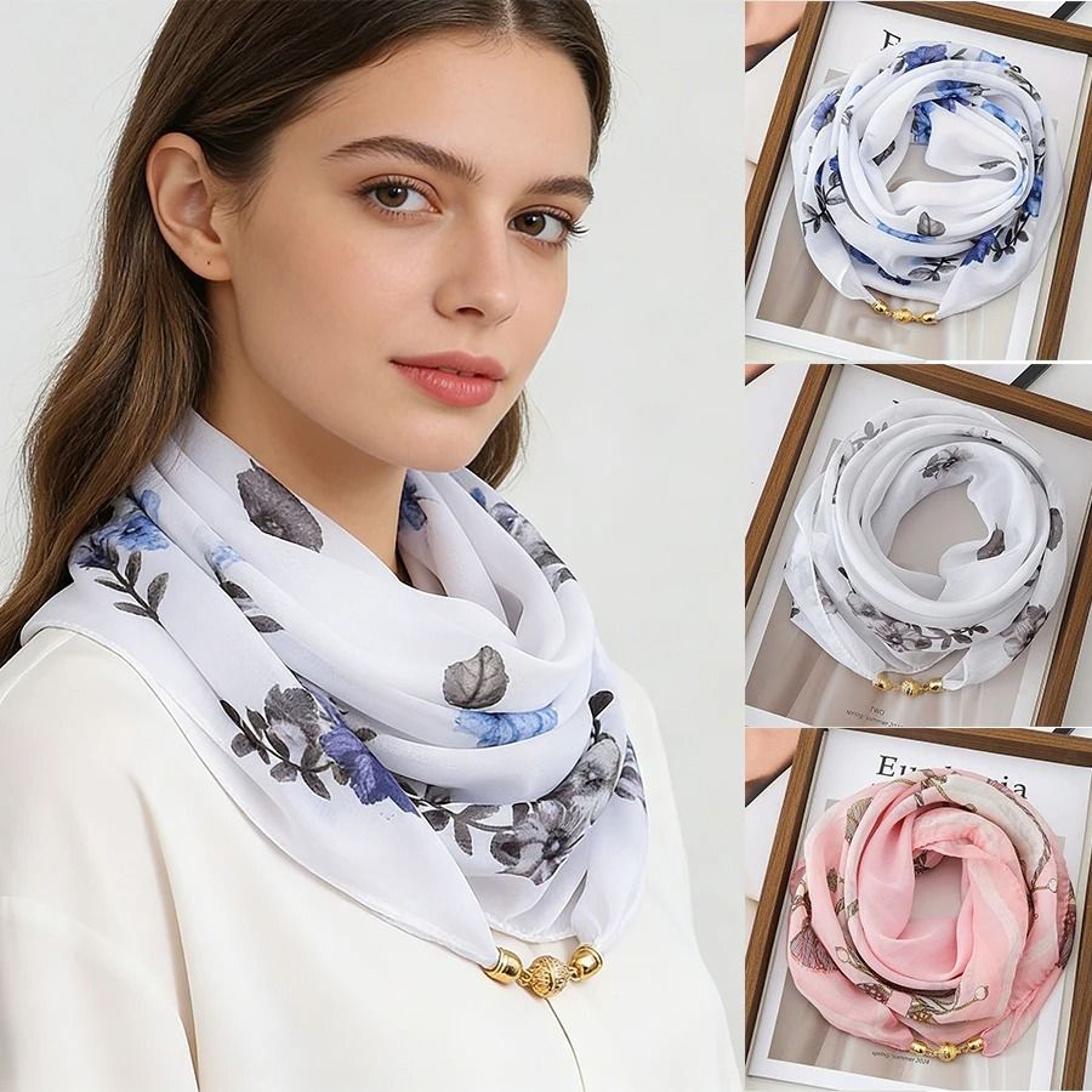 Lightweight Chiffon Hair And Neck Scarf For Women 5