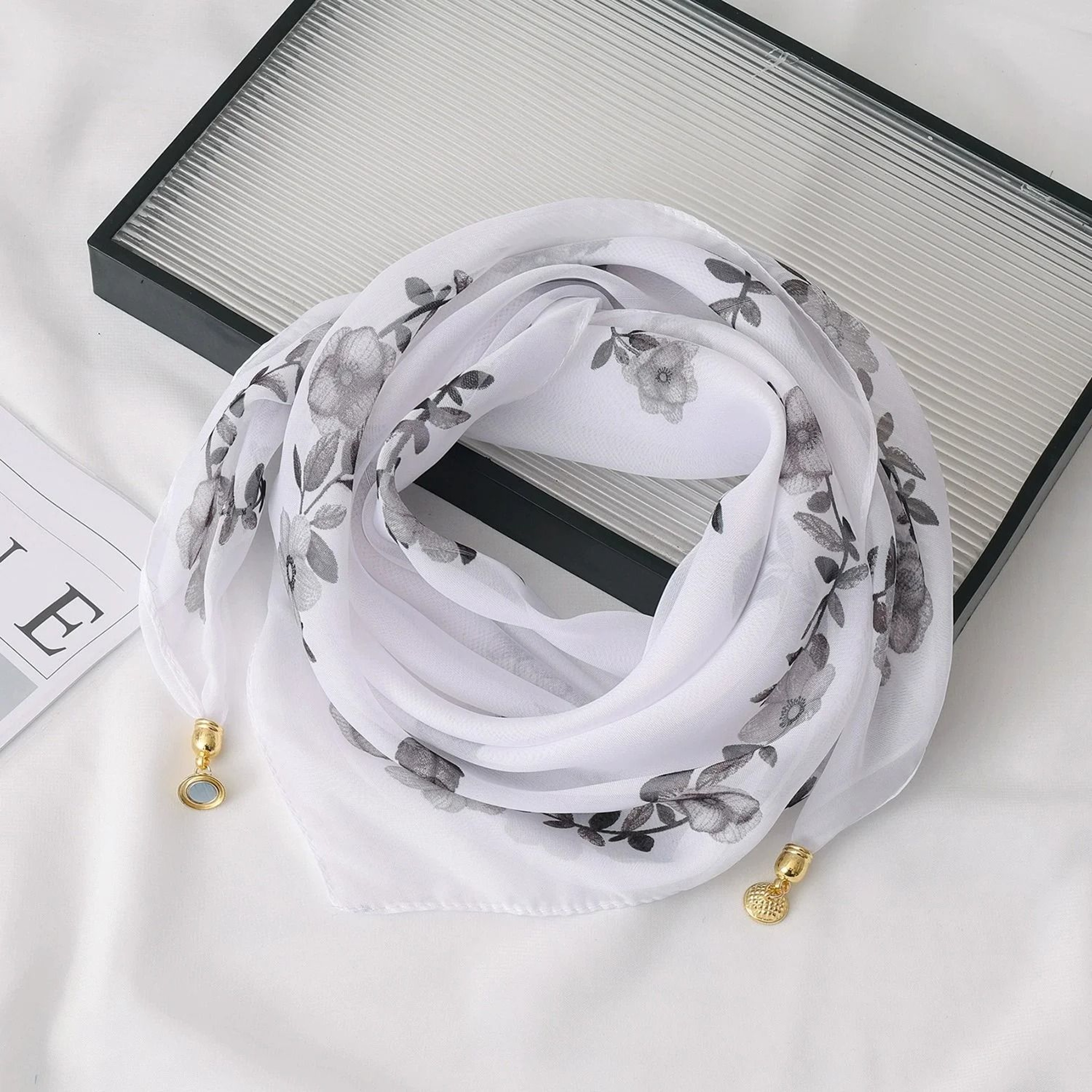 Lightweight Chiffon Hair And Neck Scarf For Women 6