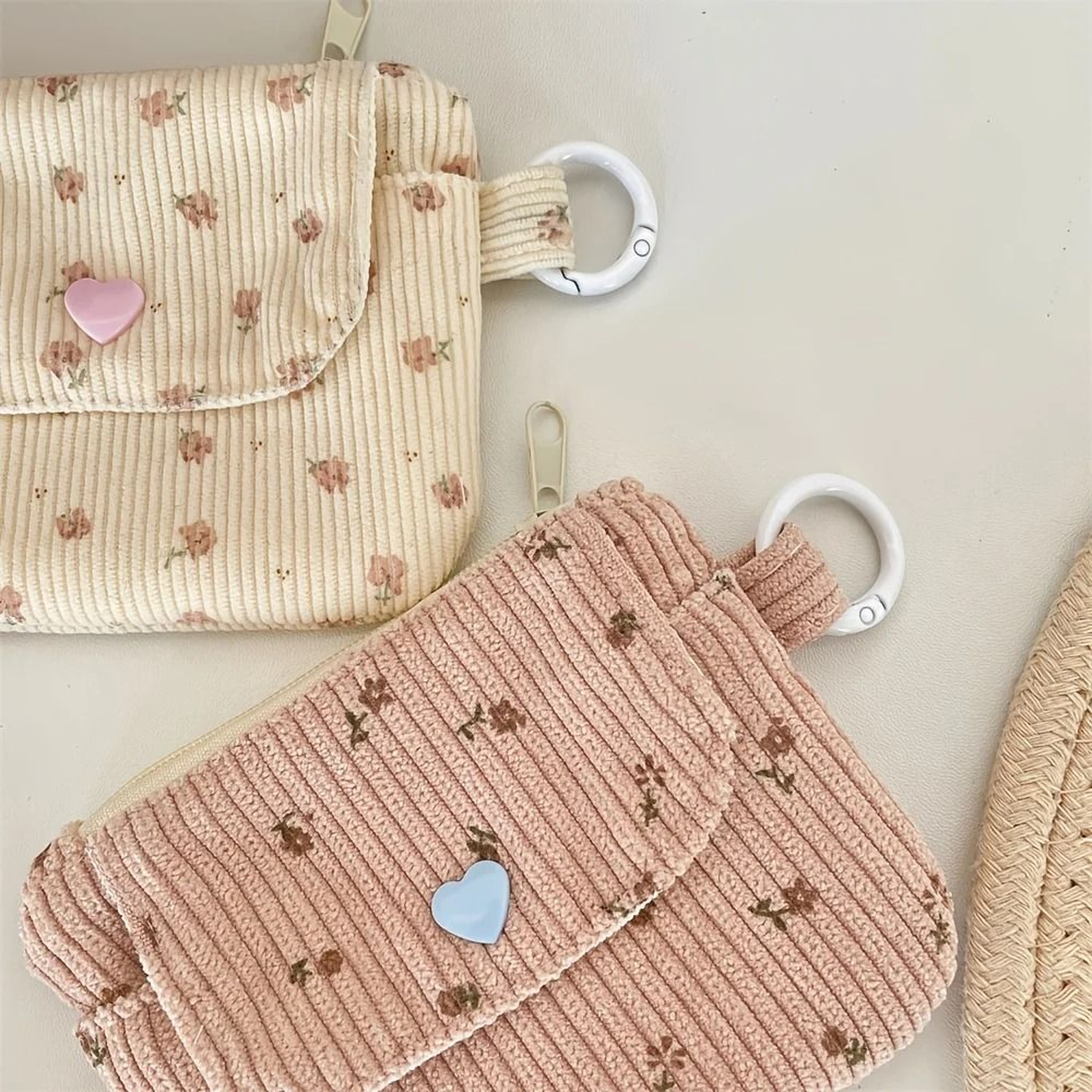 Corduroy Zipper Coin Purse And Card Holder 3