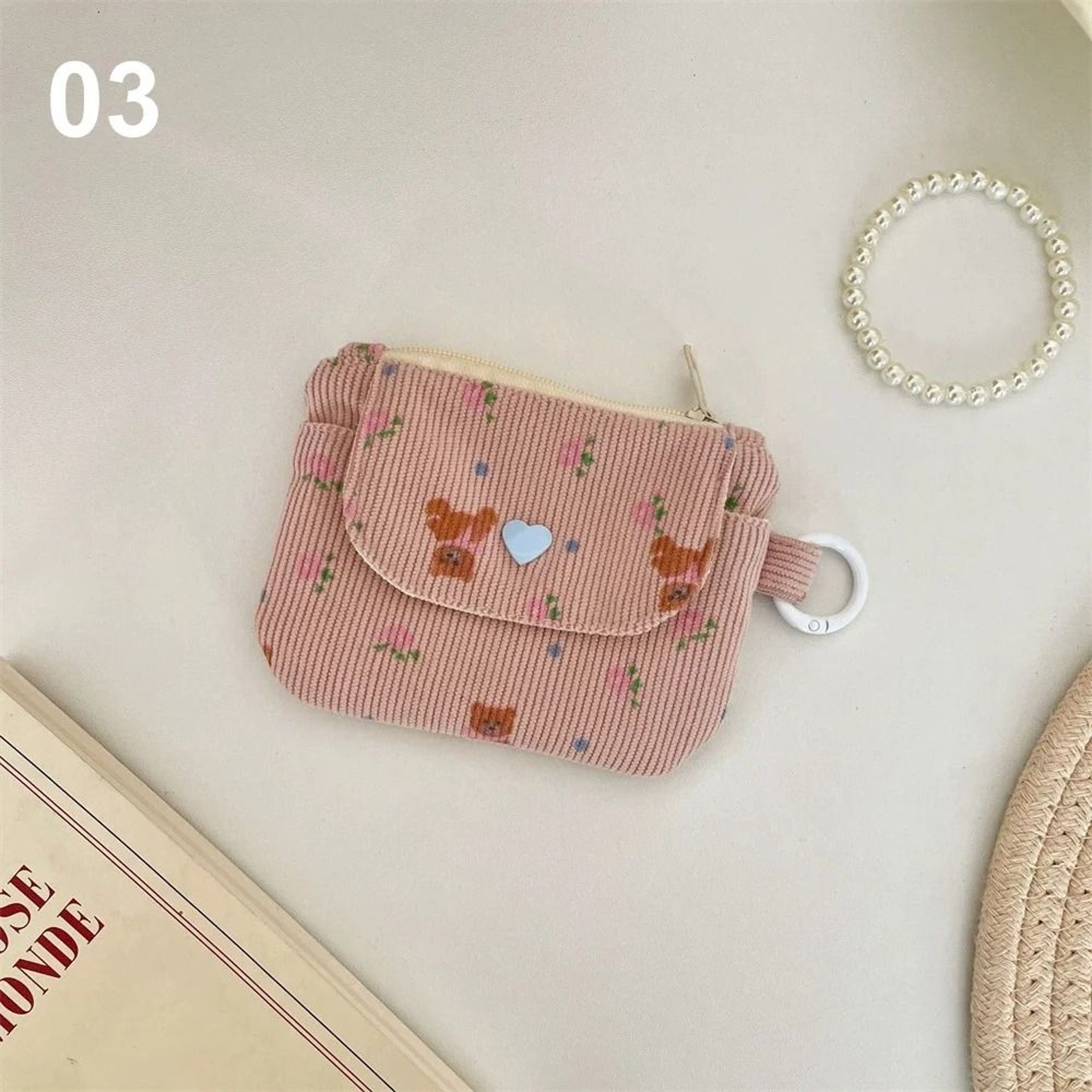 Corduroy Zipper Coin Purse And Card Holder 10