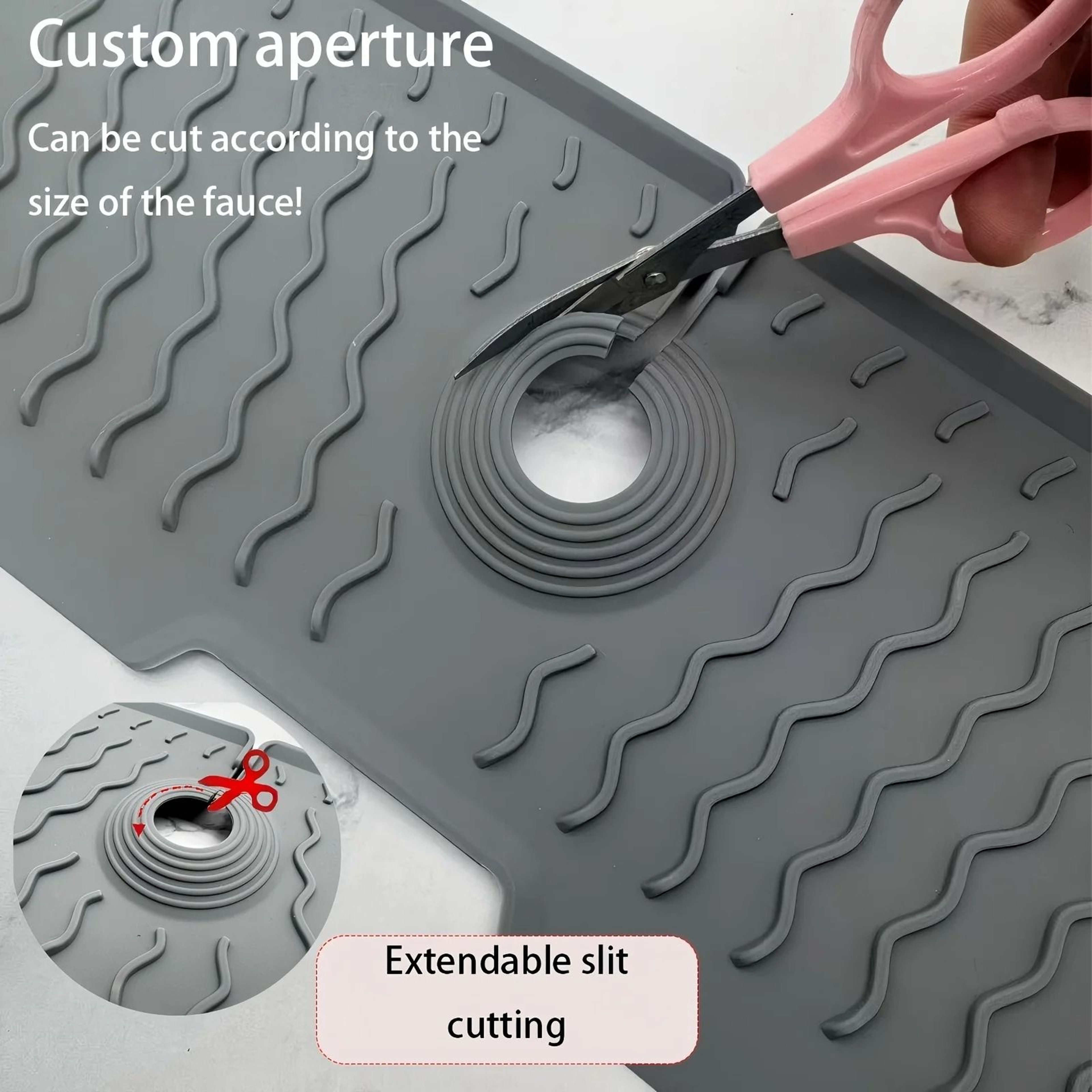 Long Kitchen Sink Faucet Splash Guard Mat 5