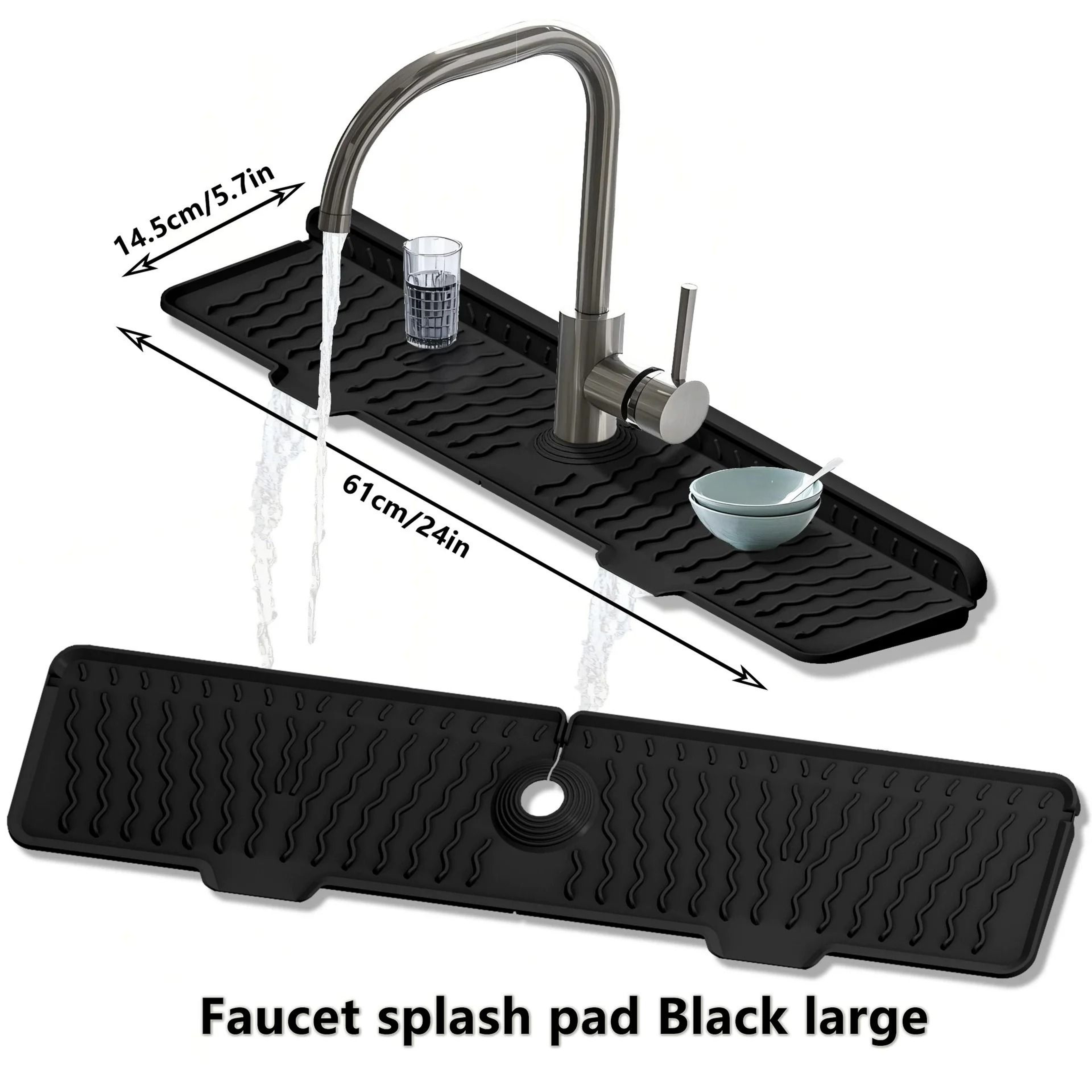 Long Kitchen Sink Faucet Splash Guard Mat 9