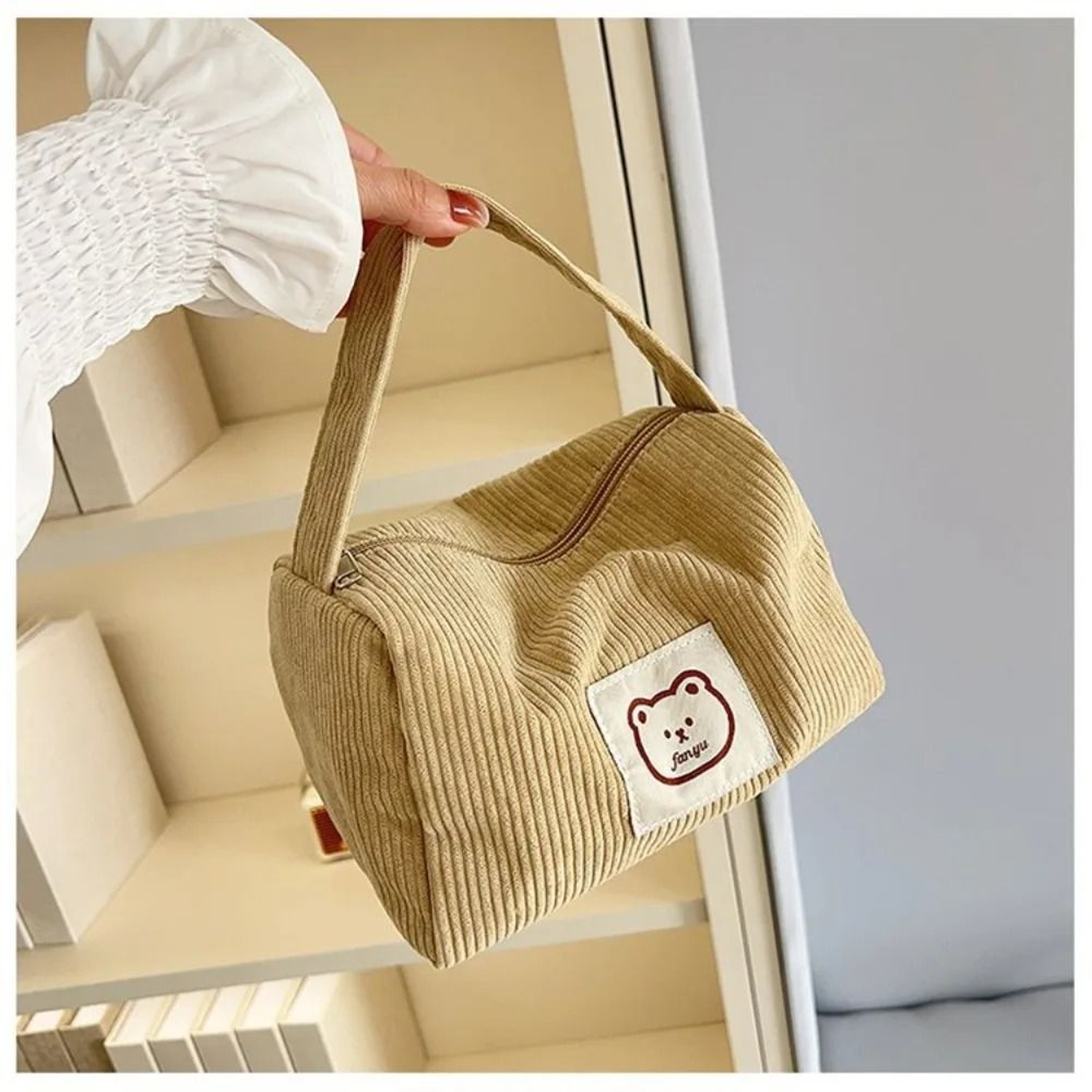 Corduroy Bear Large Makeup And Toiletry Organizer Bag 2